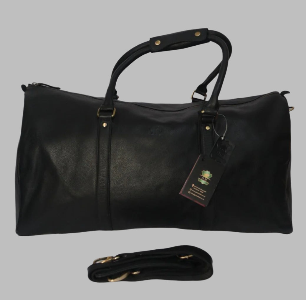Premium Black Leather Duffle Bag – Men's Weekender & Travel Bag | NZ & AUS