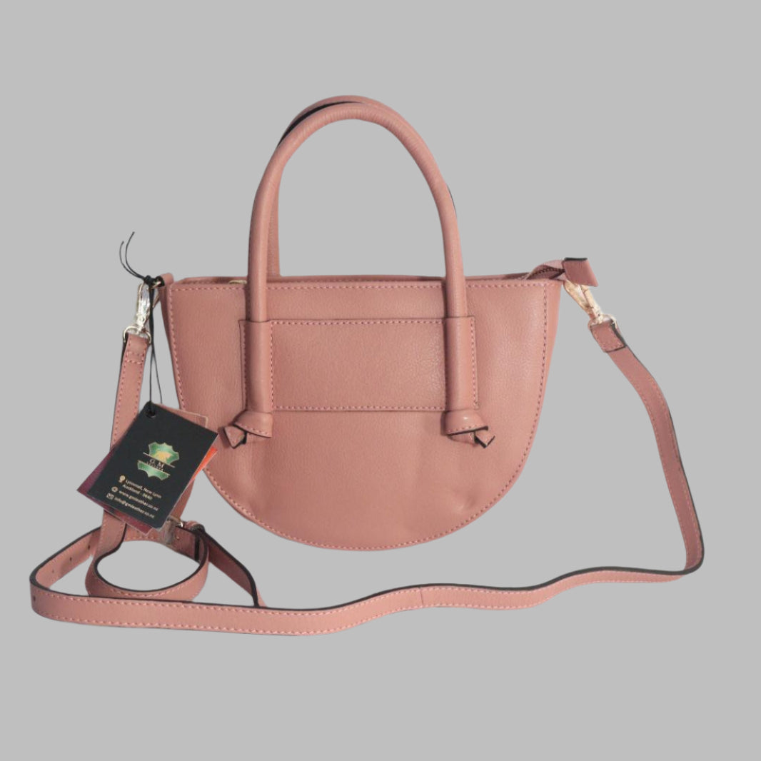 PUCCINI Leather Half-Moon Crossbody Bag with Top Handles (EL-GM-42-F-PEBBLED)