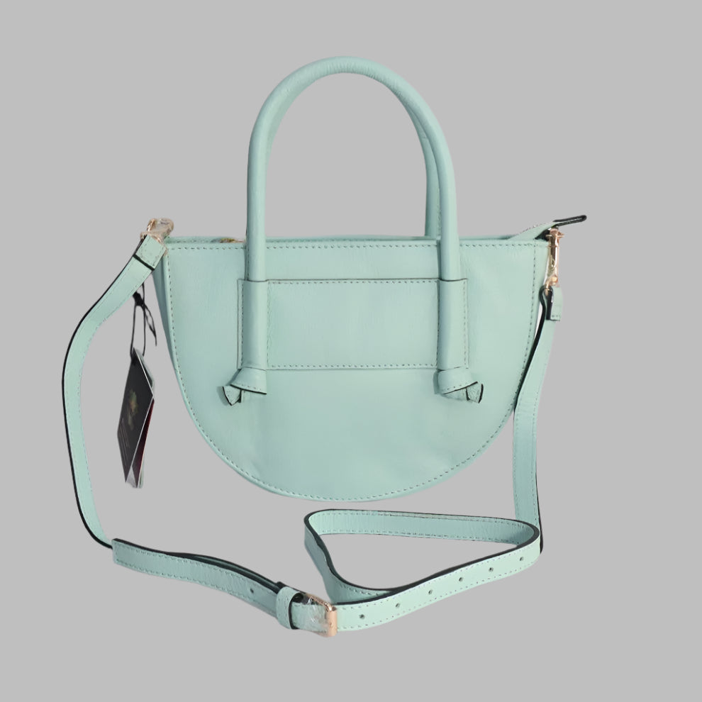 PUCCINI Leather Half-Moon Crossbody Bag with Top Handles (EL-GM-42-F-PEBBLED)