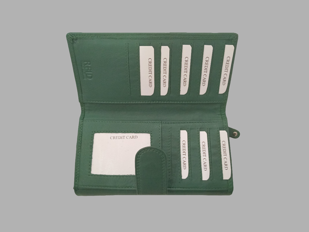 Premium Ladies Leather Clutch Wallet | Stylish RFID Protection