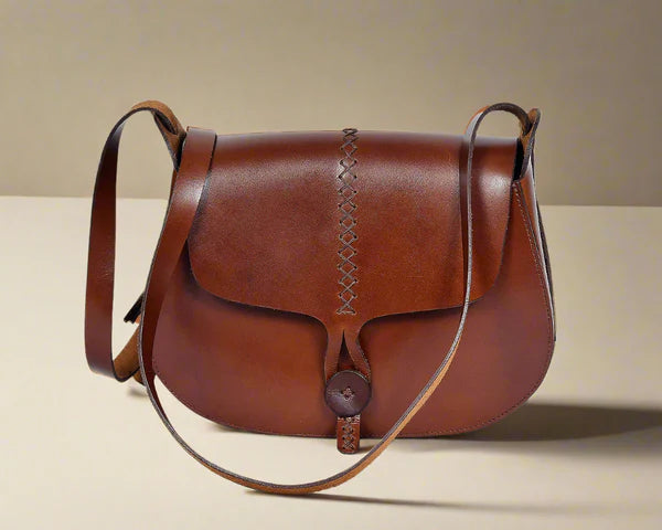 Brown Leather Saddle Sling Bag 1391
