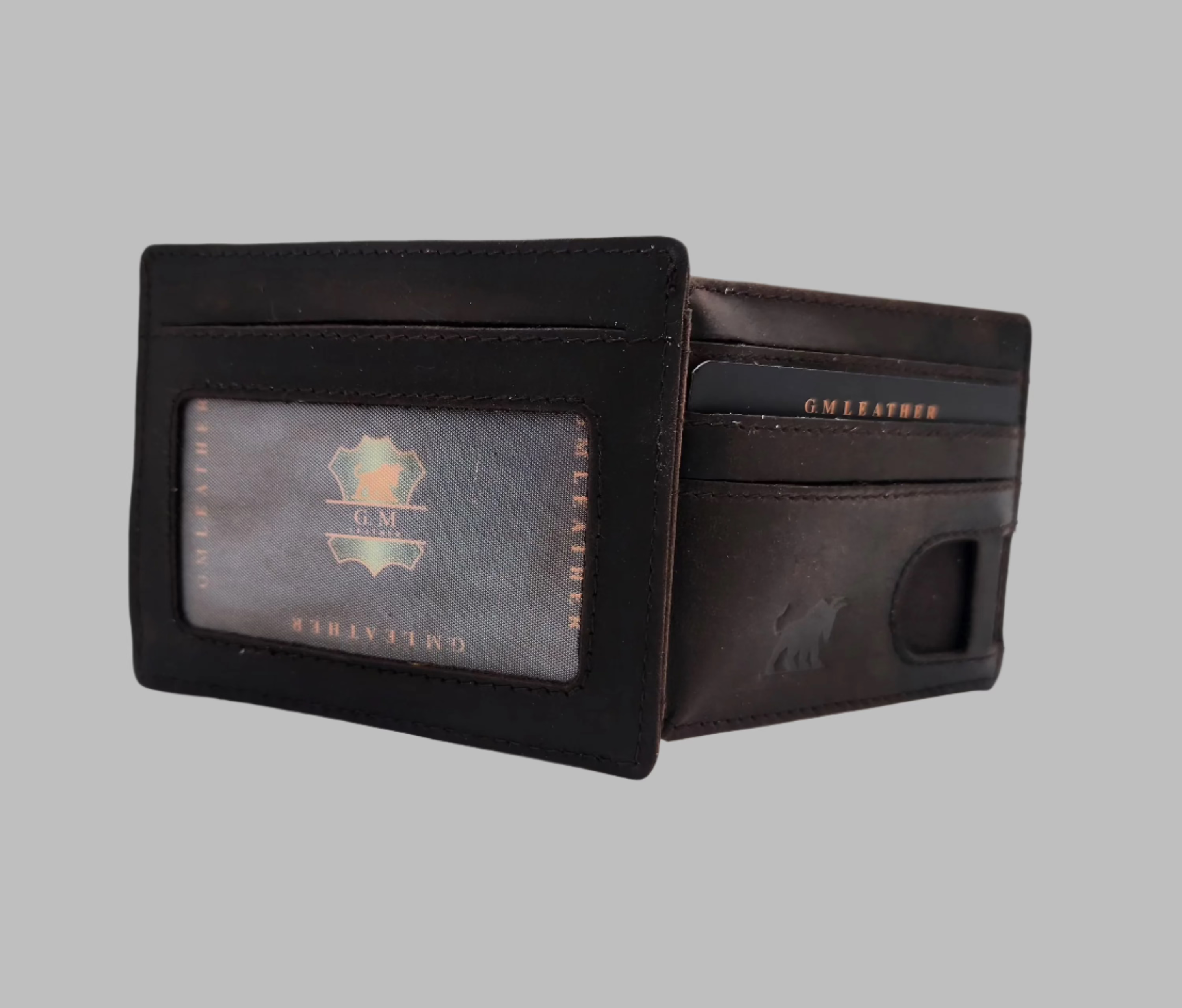 Slim Leather Card Holder with Strap – Secure & Minimal (upper loop 263- BH)