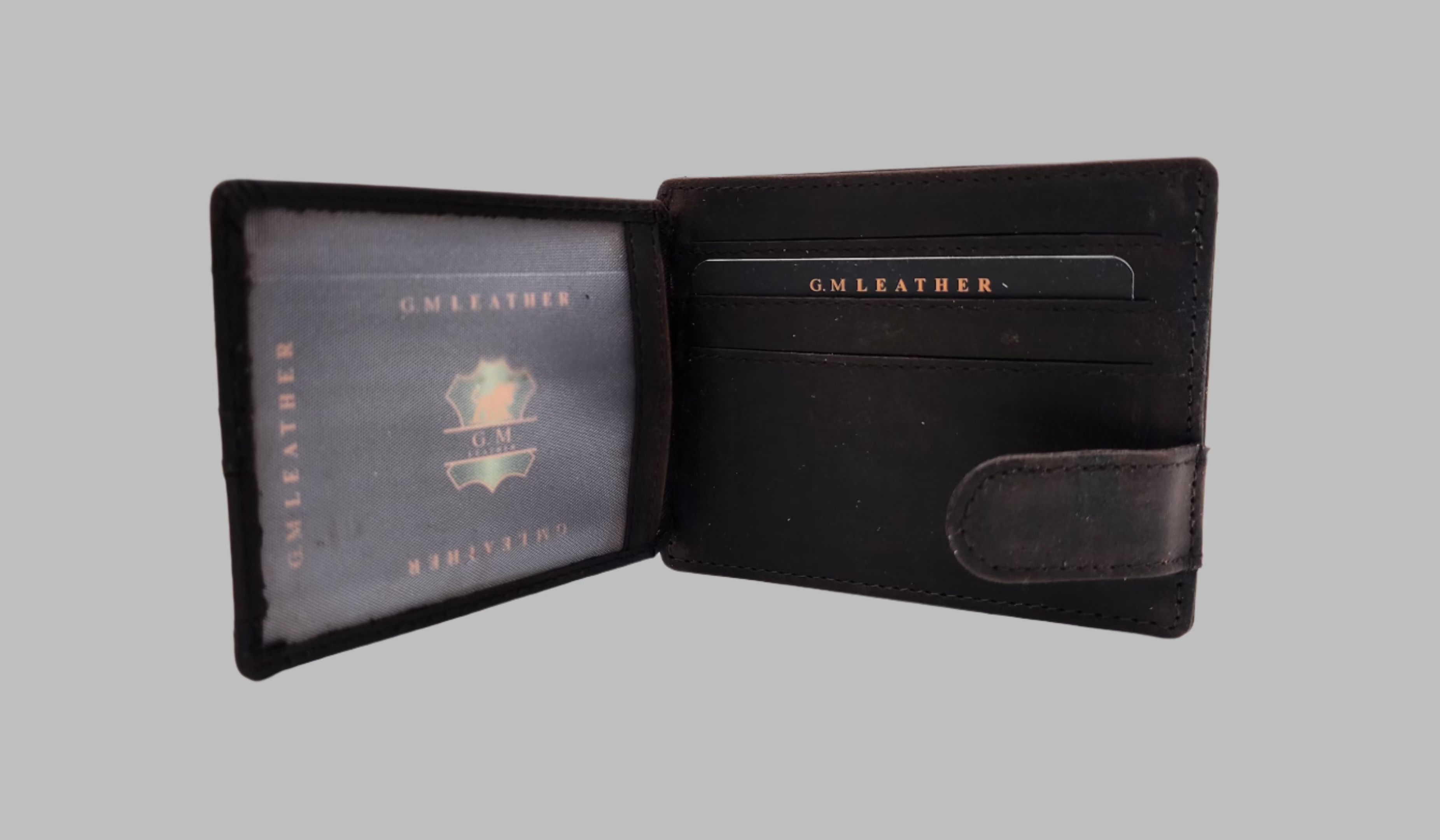 Slim Leather Card Holder with Strap – Secure & Minimal (upper loop 263- BH)