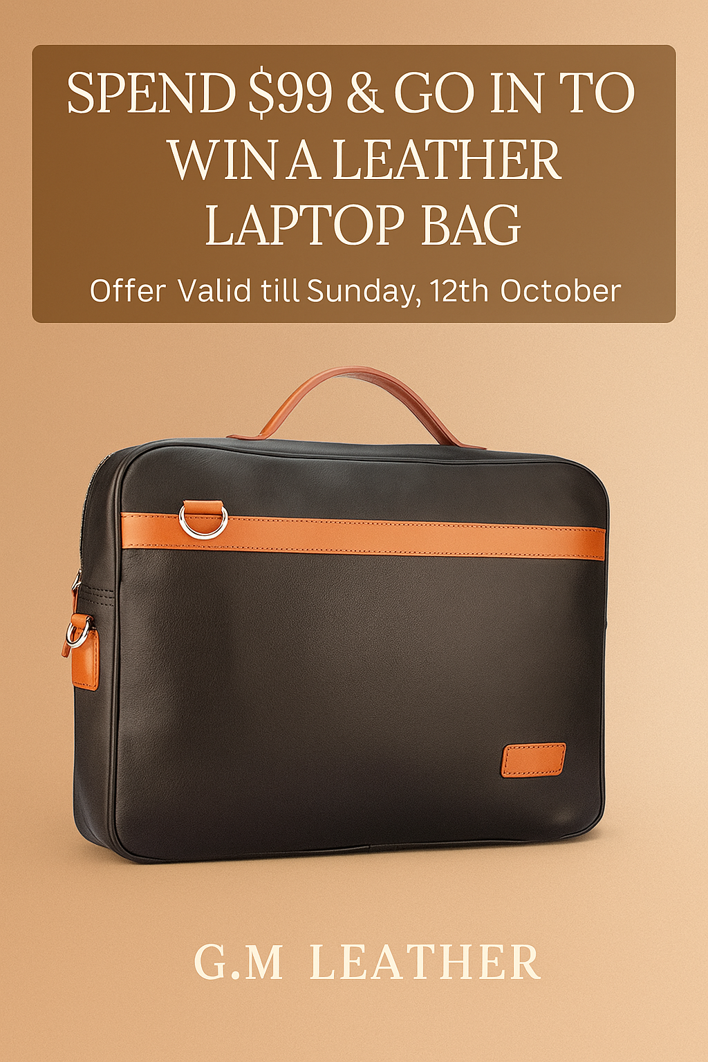 Limited-Time Offer: Spend $99 &amp; Go in the Draw to Win a Leather Laptop Bag!