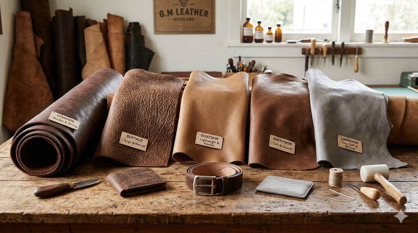 Iba't ibang uri ng balat ng hayop na ginagamit sa paggawa ng mga produktong gawa sa tunay na leather