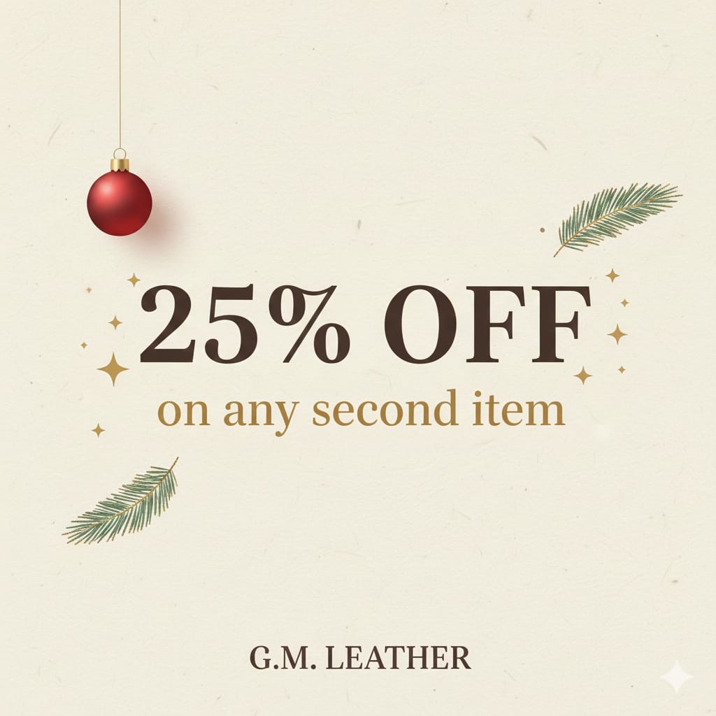 Christmas at G.M Leather: Enjoy 25% Off Your Second Item This Festive Season 🎄