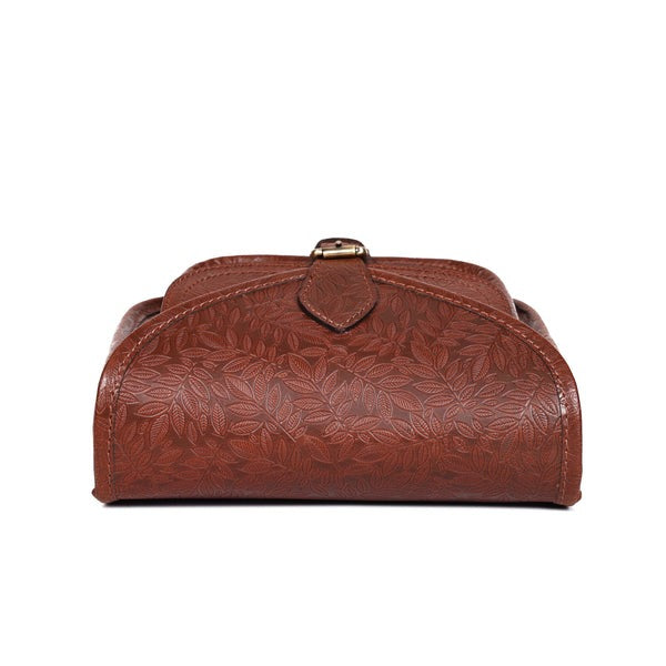 Embossed Leather sling bag stems(BG-1363)