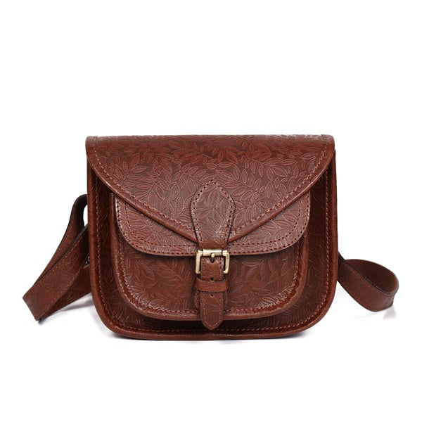 Embossed Leather sling bag stems(BG-1363)