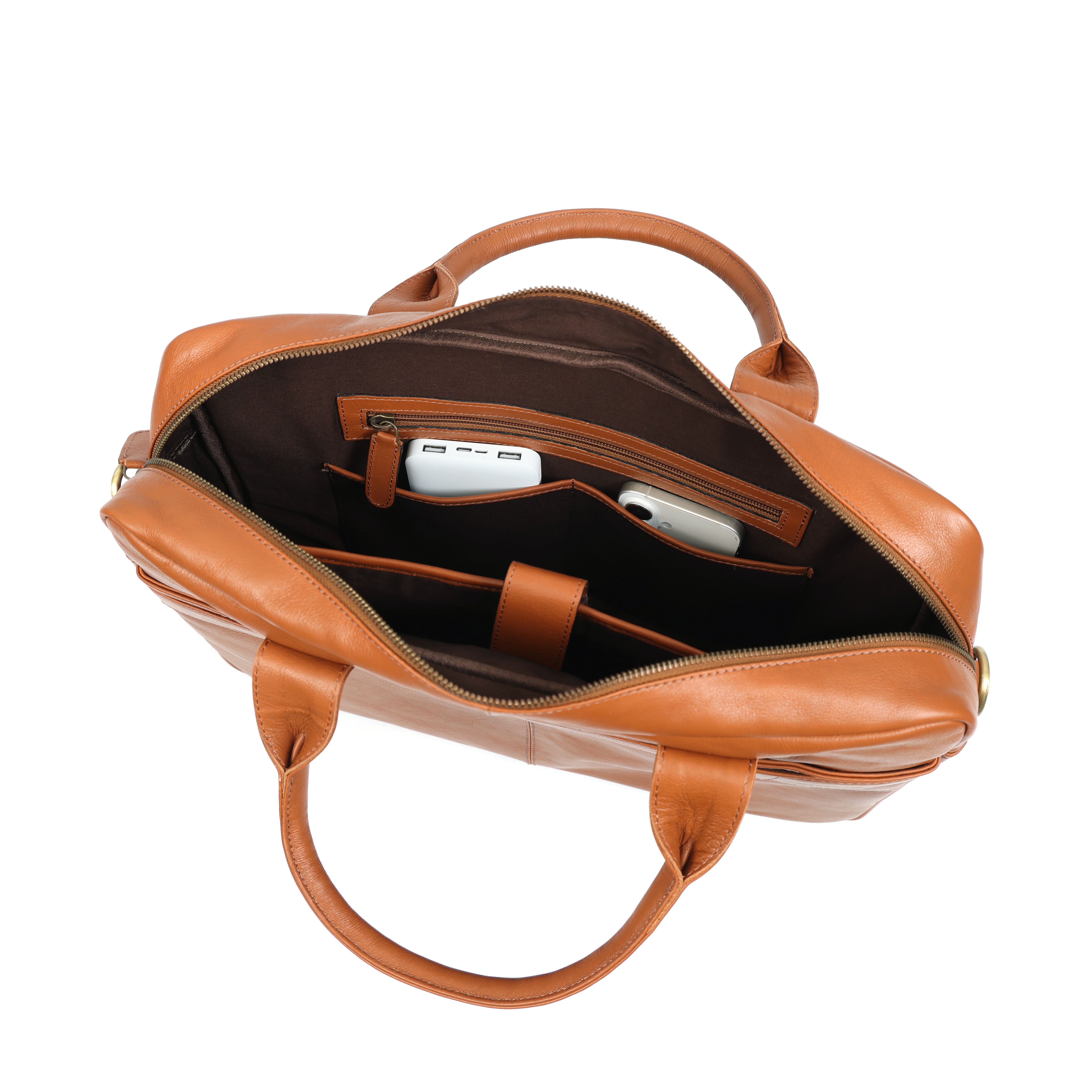 Premium Black Leather Laptop Bag- The Executive(El-409)