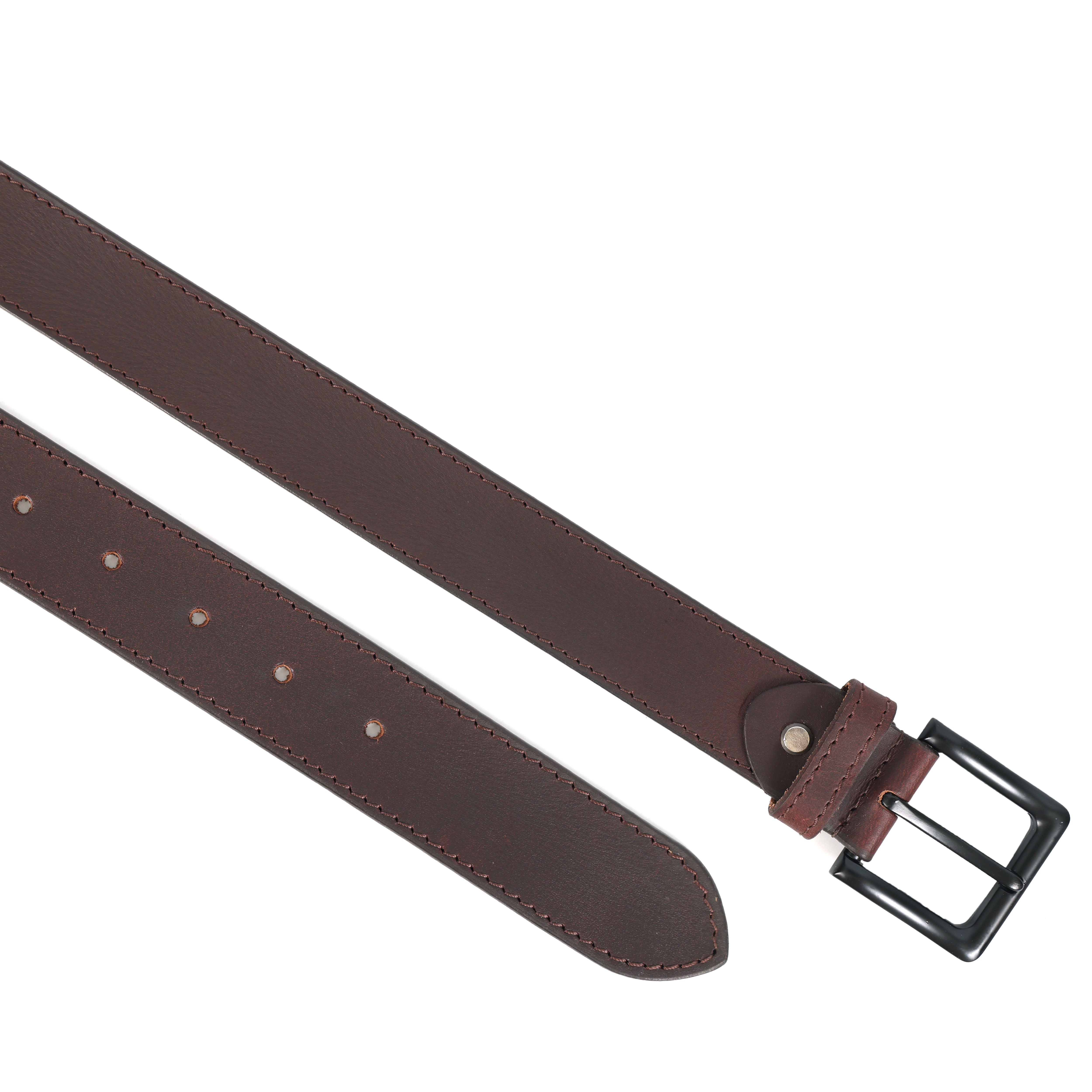 Men's Full-Grain Leather Casual Belt | Antique Brass Buckle | GM Leather(40mm)