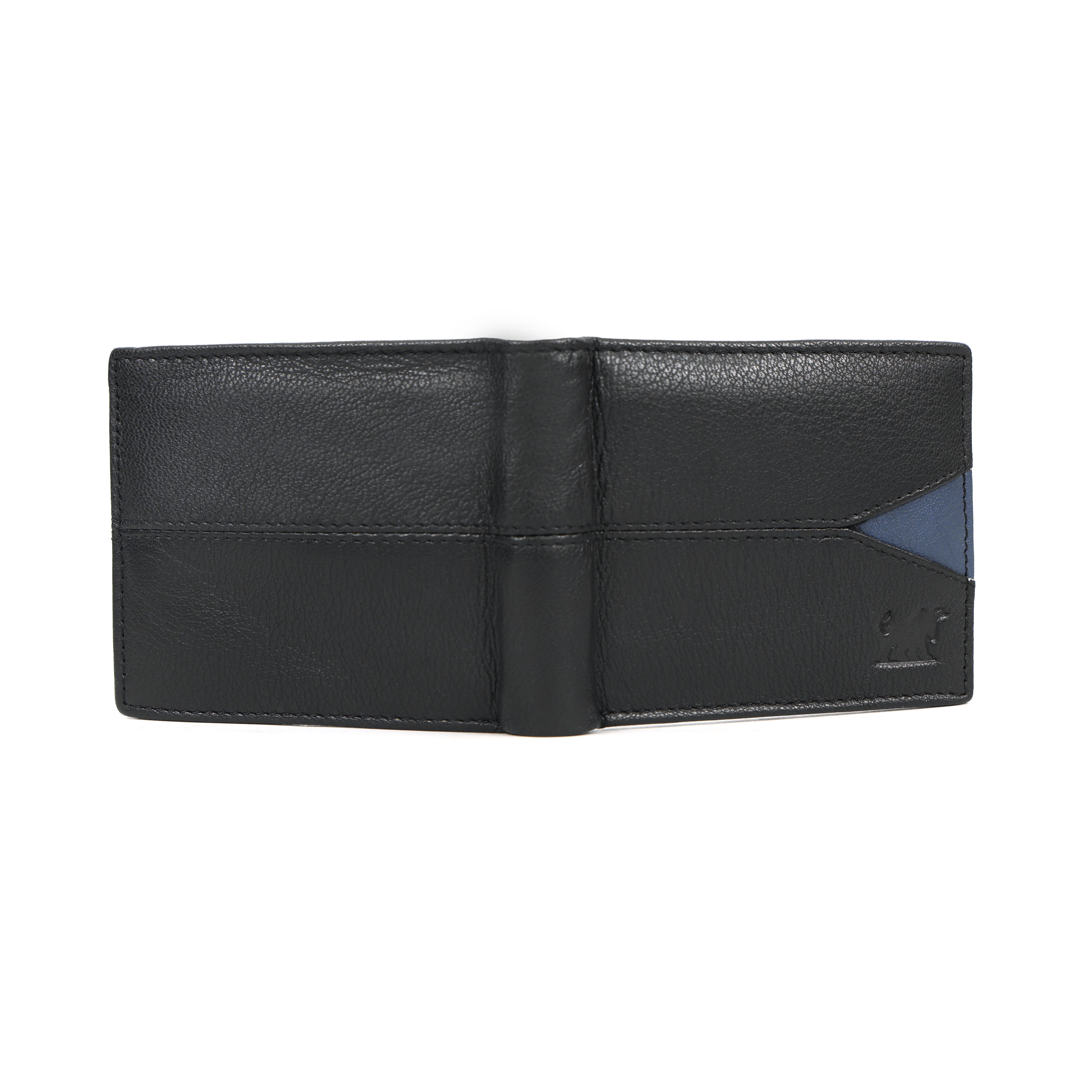 Black Leather Triangular Accent Bifold Wallet – Slim RFID Protection | NZ, Australia & Pacific Islands(GM-430)