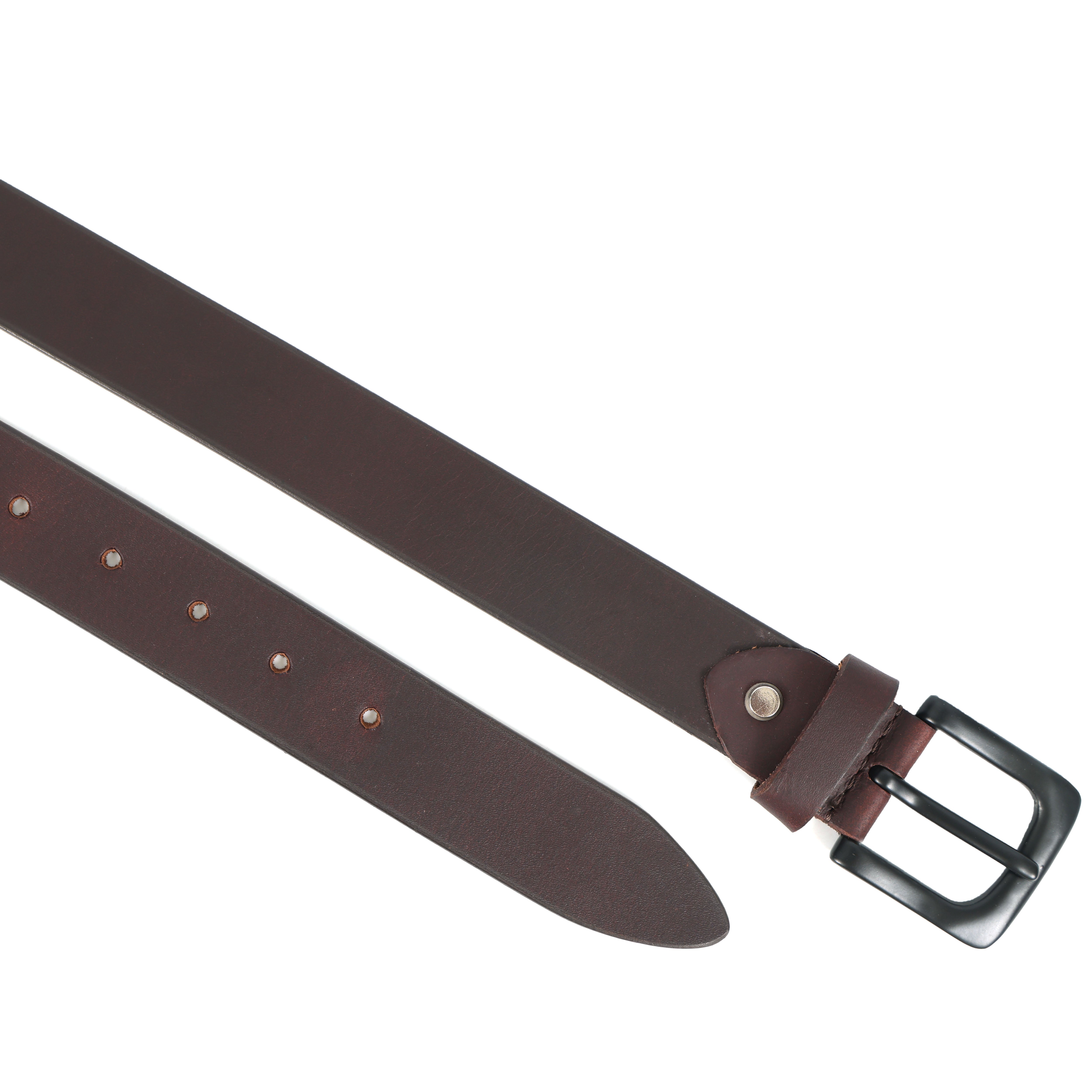 The Meridian Belt Dark Brown: Artisanal Full-Grain Leather with Argenta Black Buckle (40mm)