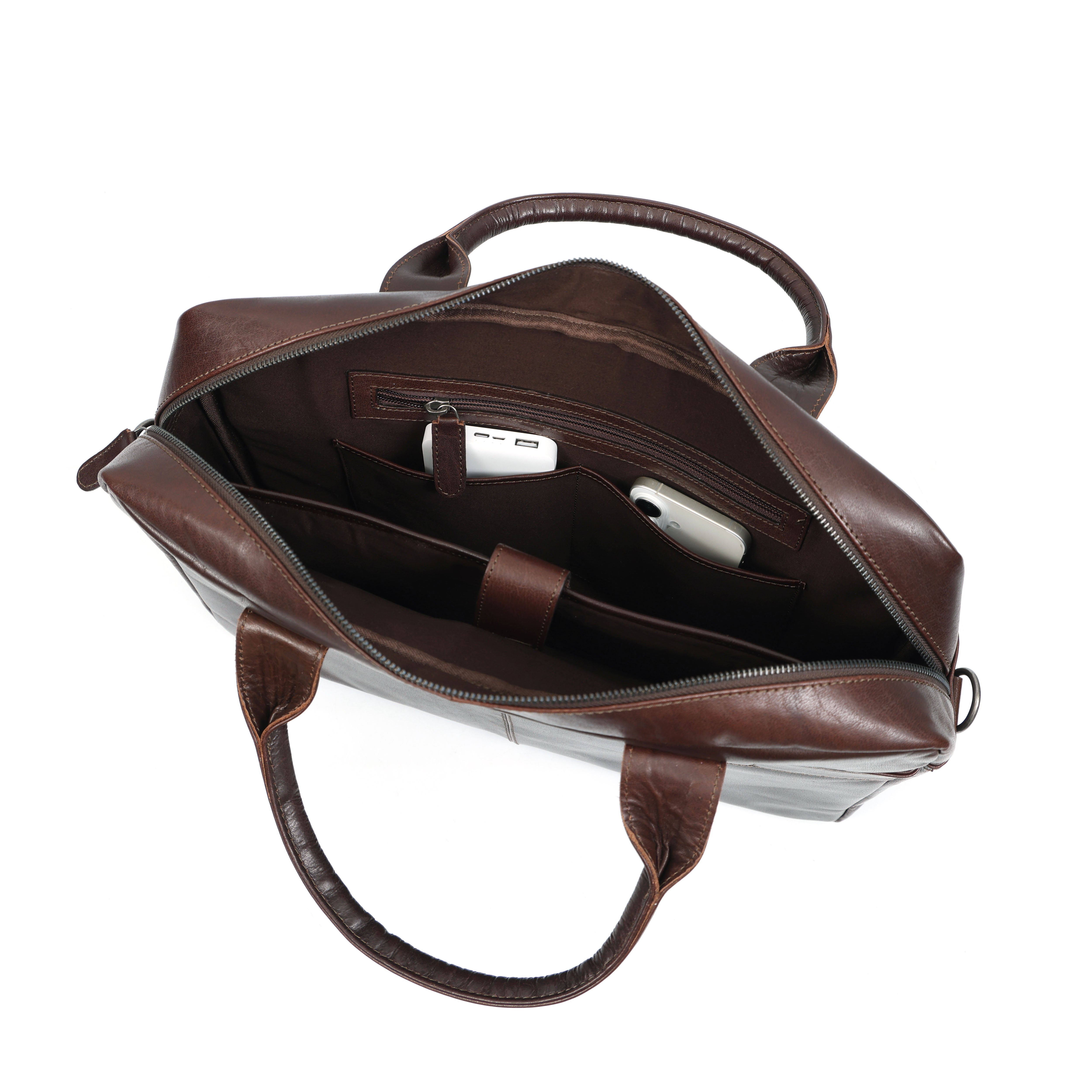 Handcrafted Full-Grain Leather Briefcase for 16-inch Laptops(El-409 limited edition)