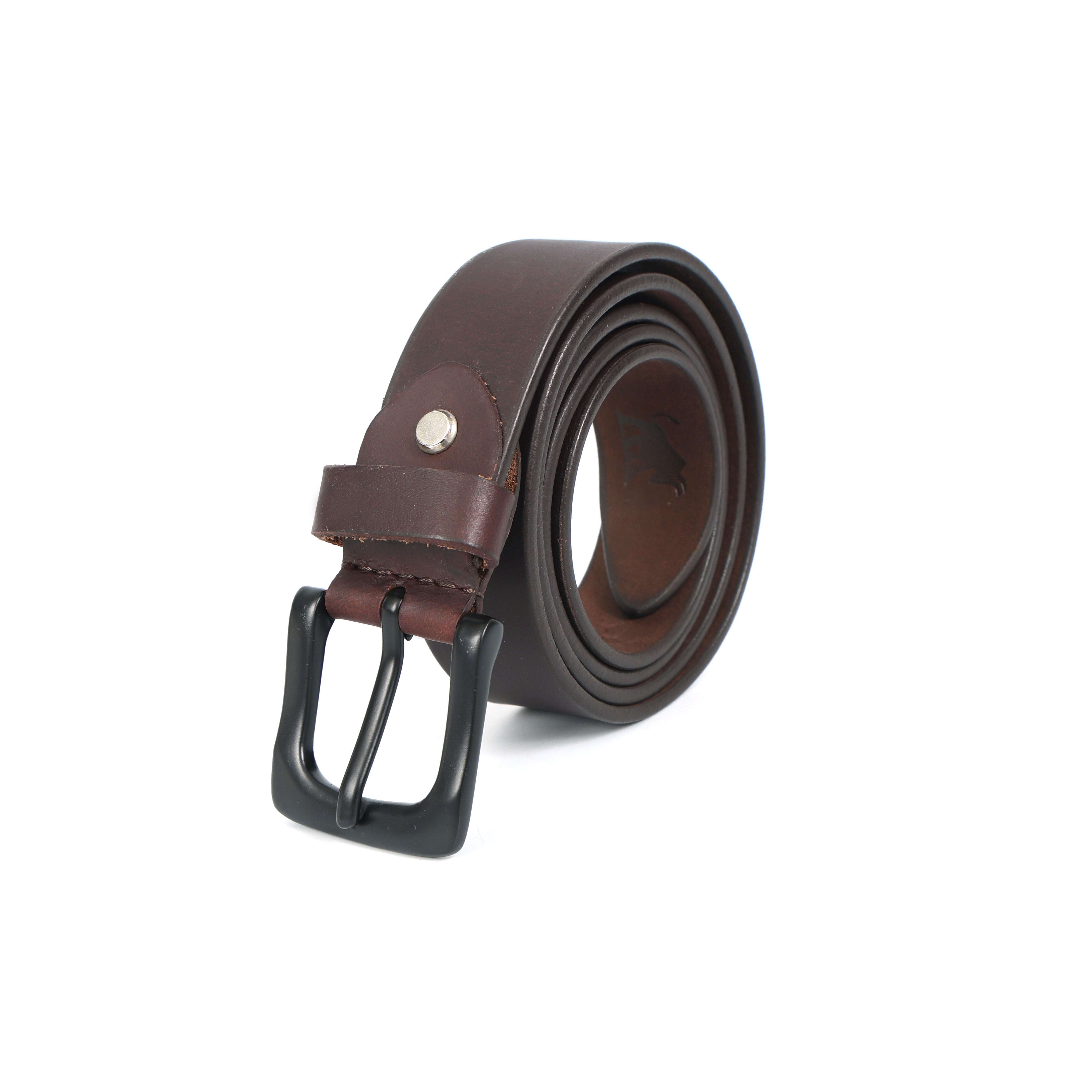 The Meridian Belt Dark Brown: Artisanal Full-Grain Leather with Argenta Black Buckle (40mm)