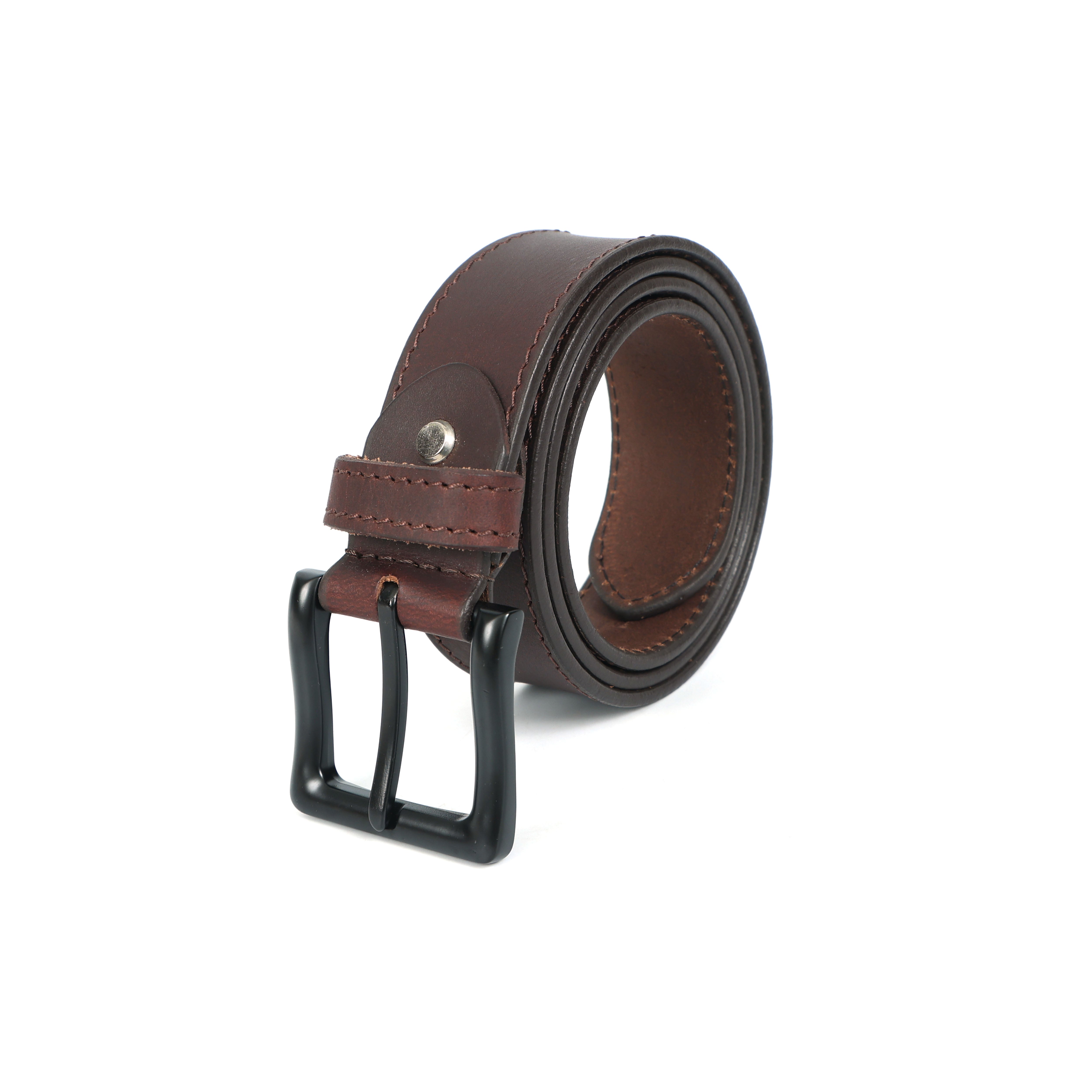 Men's Full-Grain Leather Casual Belt | Antique Brass Buckle | GM Leather(40mm)