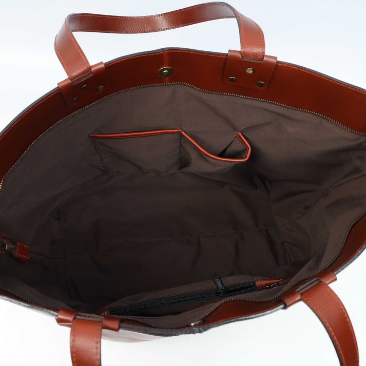 Premium Full-Grain Leather Tote Bag | GM Leather Auckland(BG-1613)