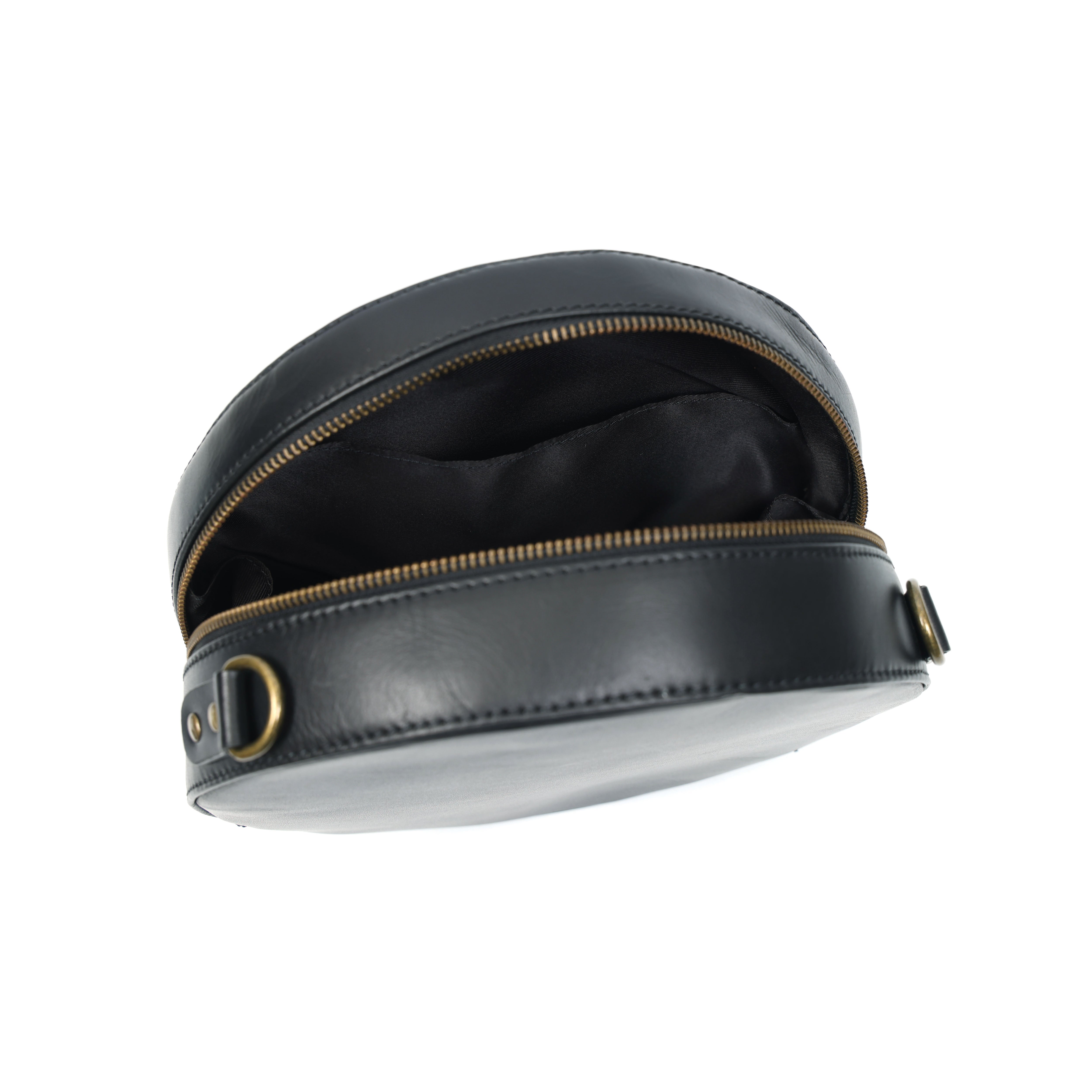 Luxury Round Hand-Tooled Leather Sling Bag – Artisan Floral Design(EL-GM-04-ON)