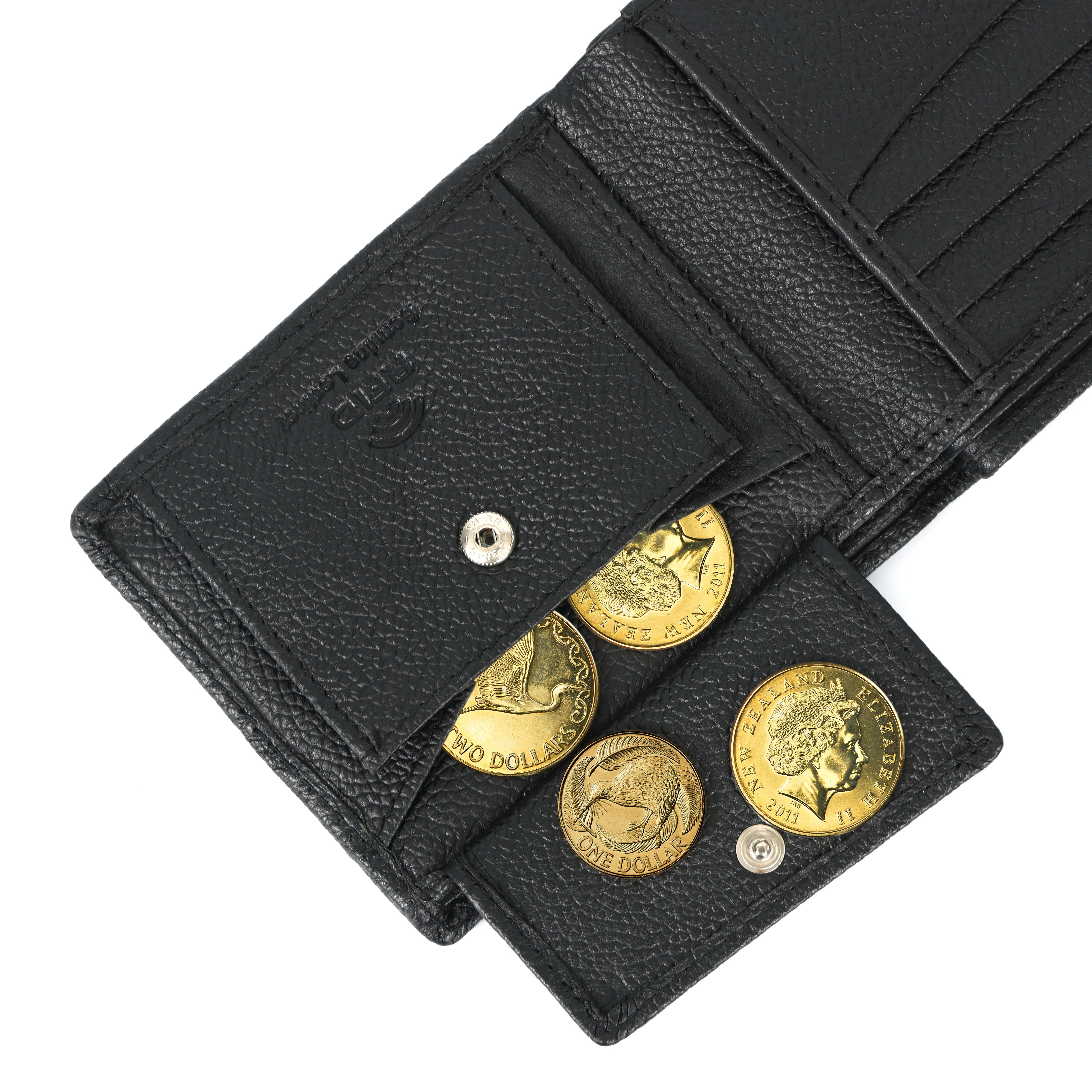 Pebble Texture Leather Wallet – Slim Bifold, Genuine Leather | NZ, Australia & Pacific Islands(GM-410)
