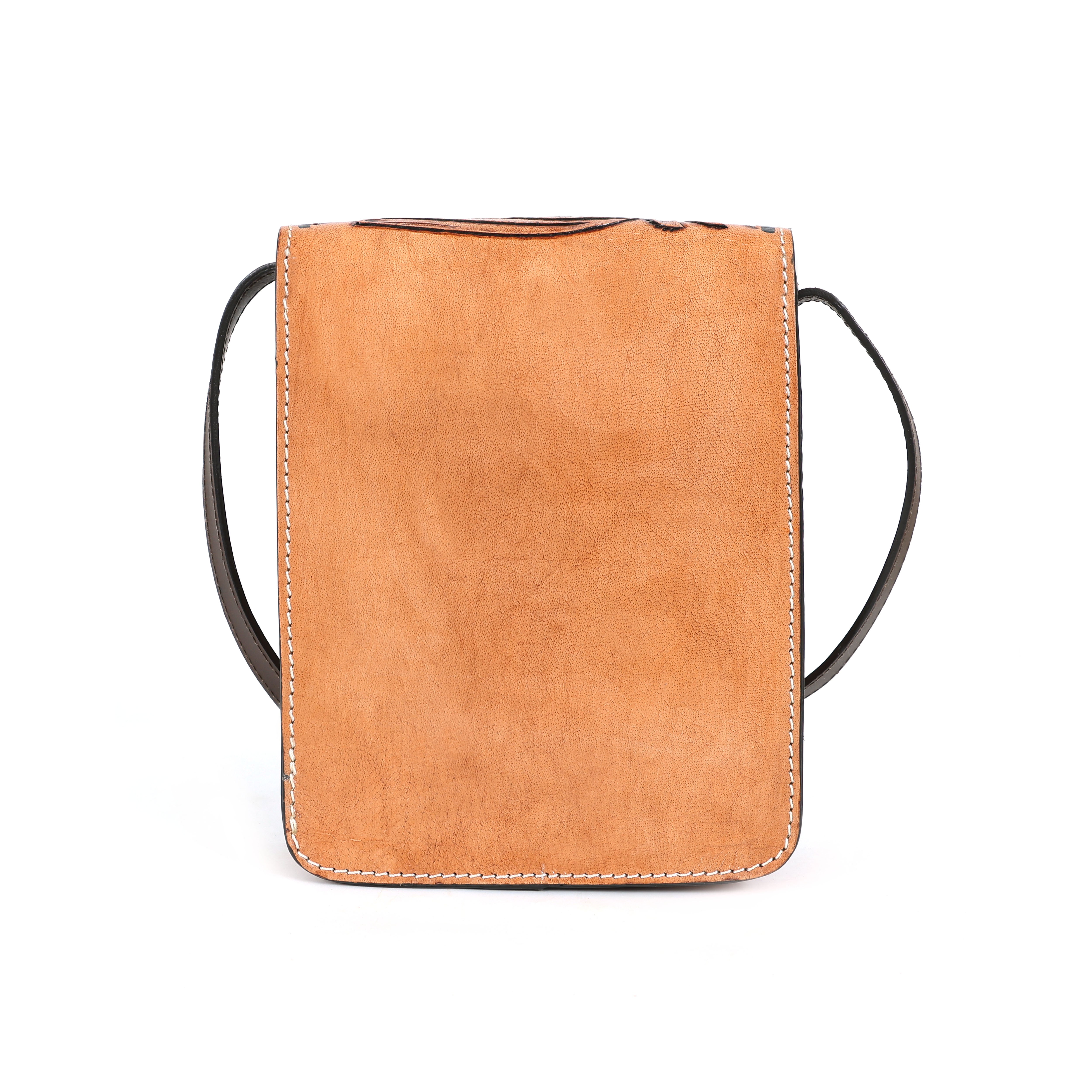 Artisan Tooled Leather Crossbody Sling | GM Leather Auckland(26-ON)