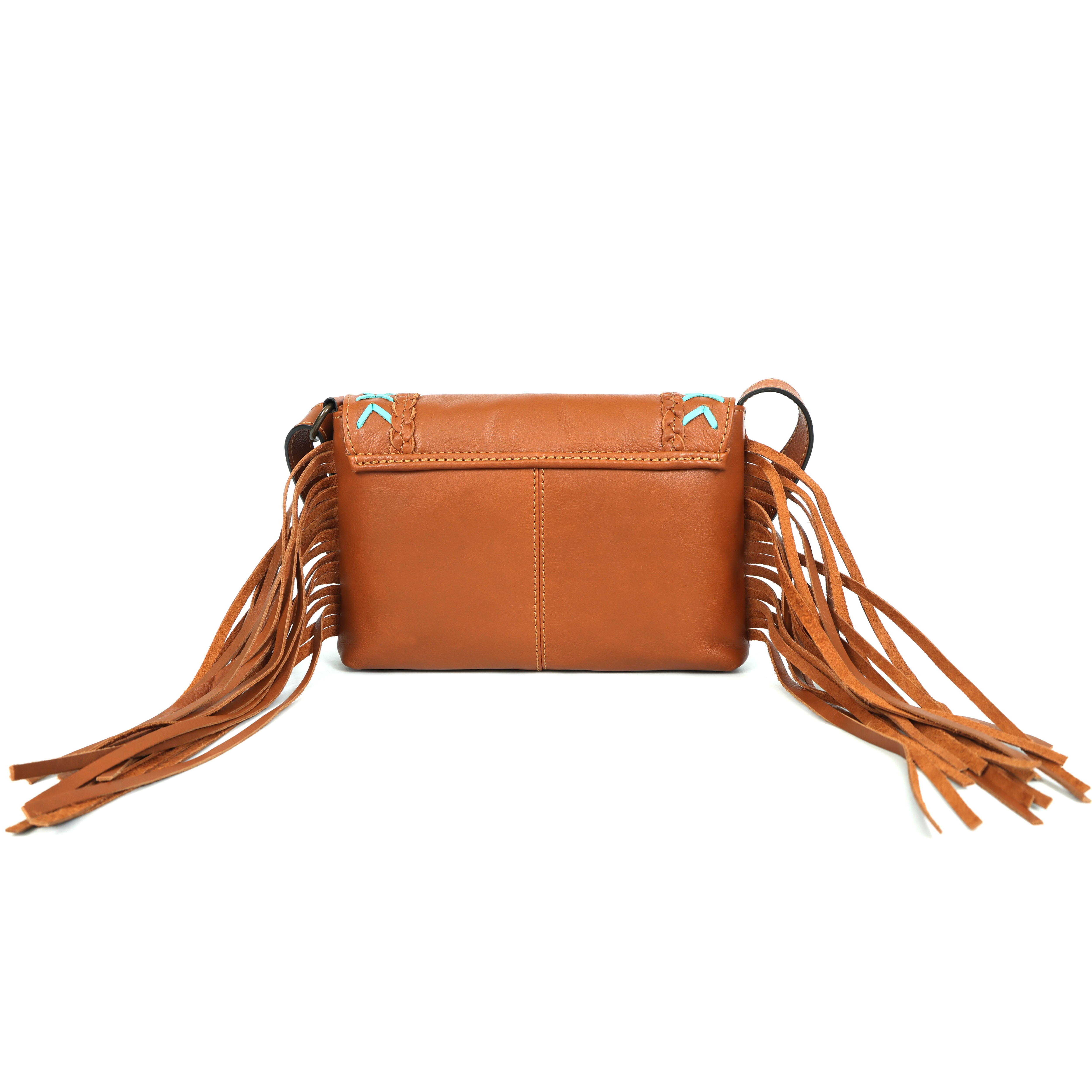 Coachella Sling | Boho Fringe Crossbody with Hand-Tooled Design(EL-GM-48-ON )