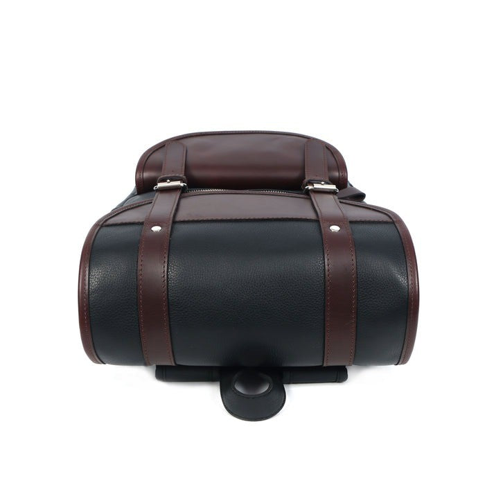 Two-Tone Leather Rucksack | Black & Brown Laptop Backpack (1611)