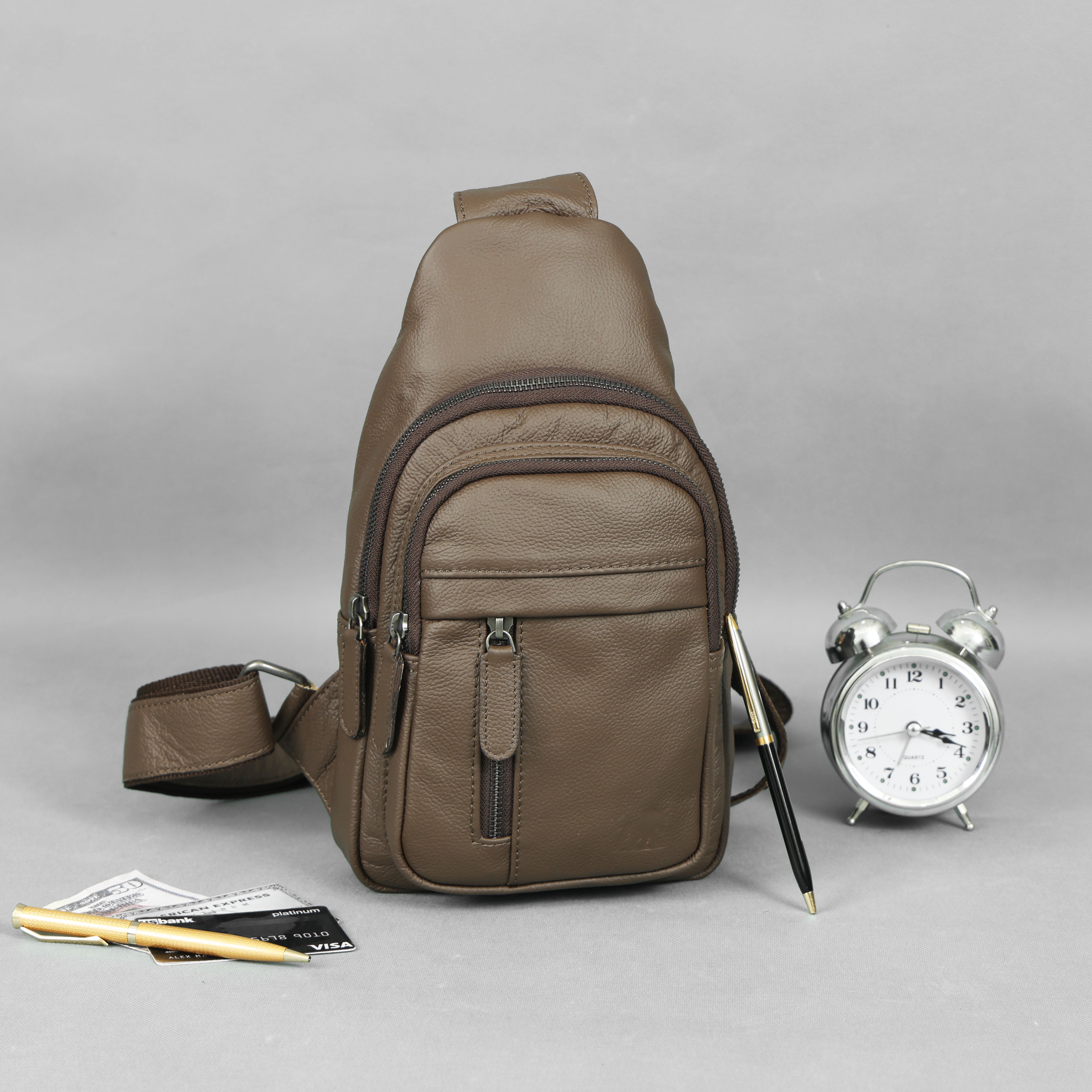 Premium Genuine Leather Crossbody Chest Bag – Durable & Stylish Sling Bag | NZ & Australia (212)