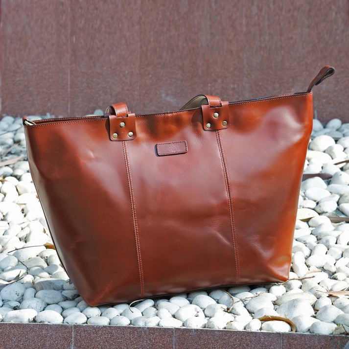 Premium Full-Grain Leather Tote Bag | GM Leather Auckland(BG-1613)