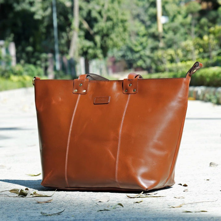 Premium Full-Grain Leather Tote Bag | GM Leather Auckland(BG-1613)