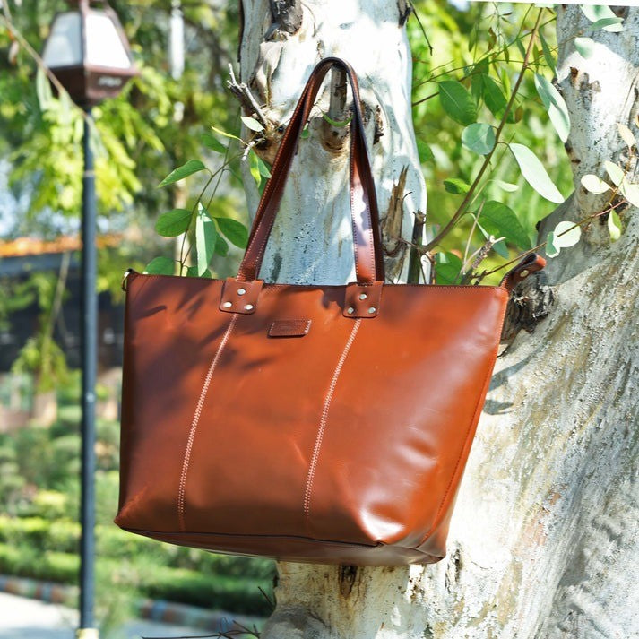 Premium Full-Grain Leather Tote Bag | GM Leather Auckland(BG-1613)
