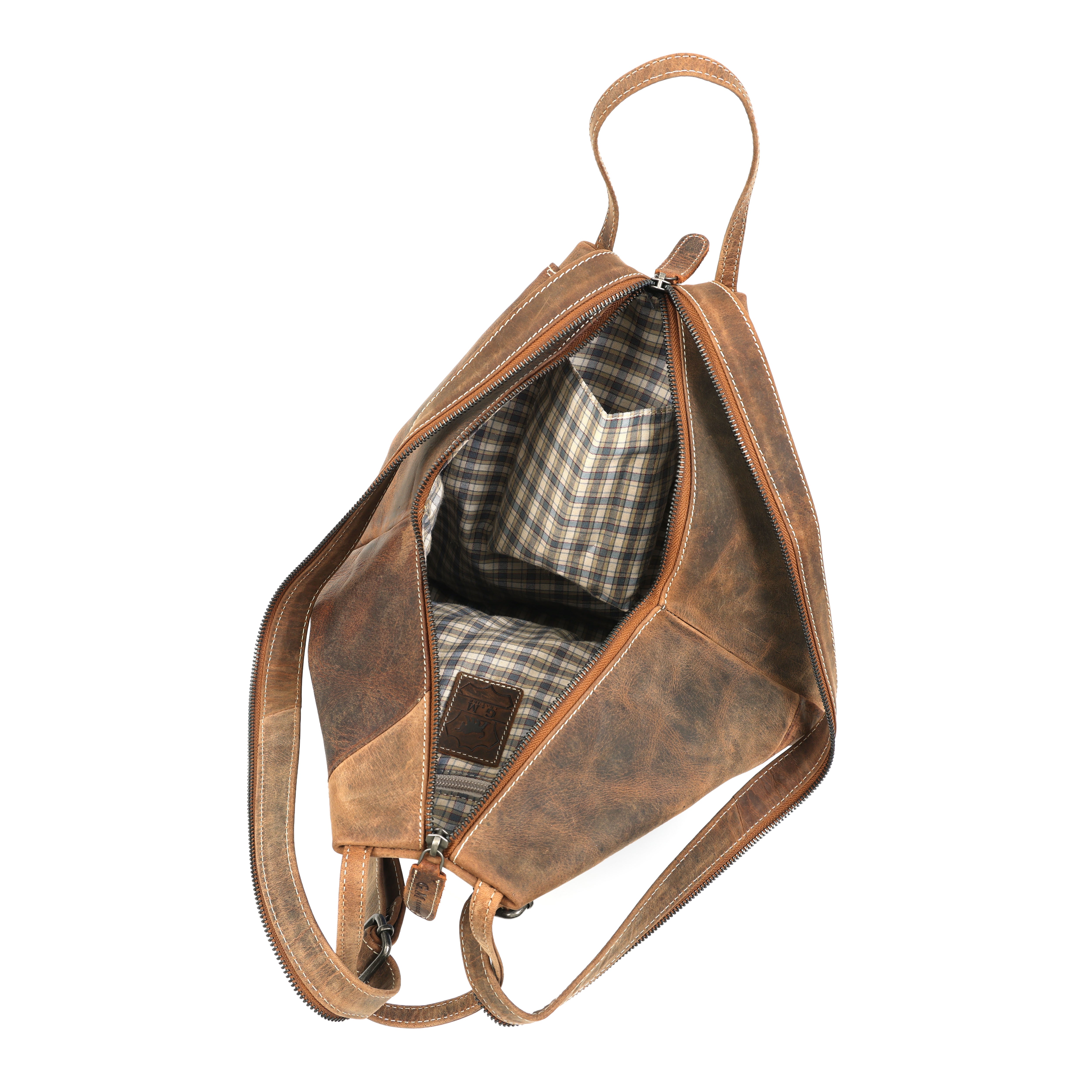 Hunter Leather Backpack Tote – Vintage Convertible Design(178-V)