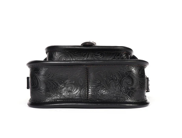 Embossed Leather sling bag floral