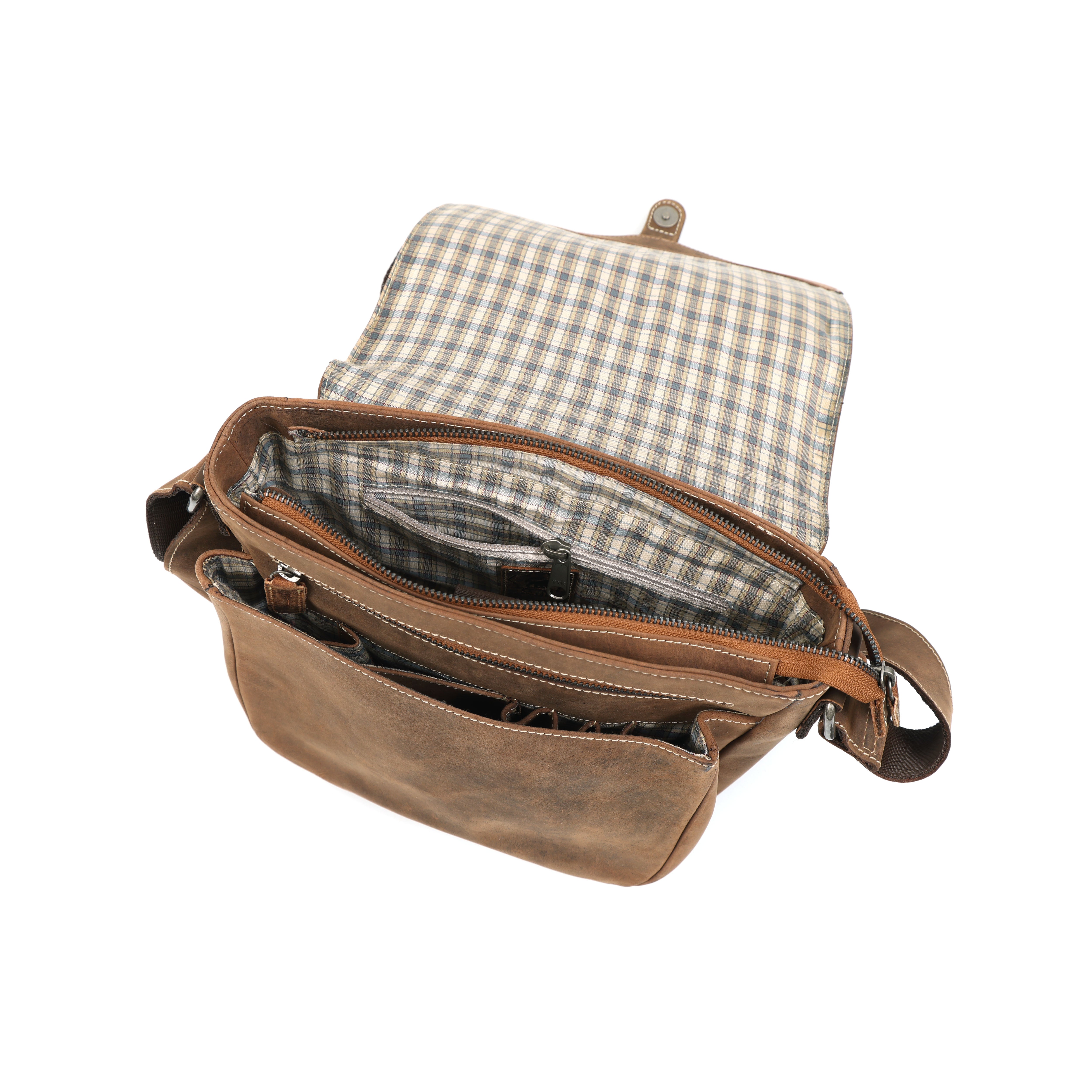 Vintage Distressed Leather Messenger Bag | Men's Satchel | GM Leather(el-gm-177)