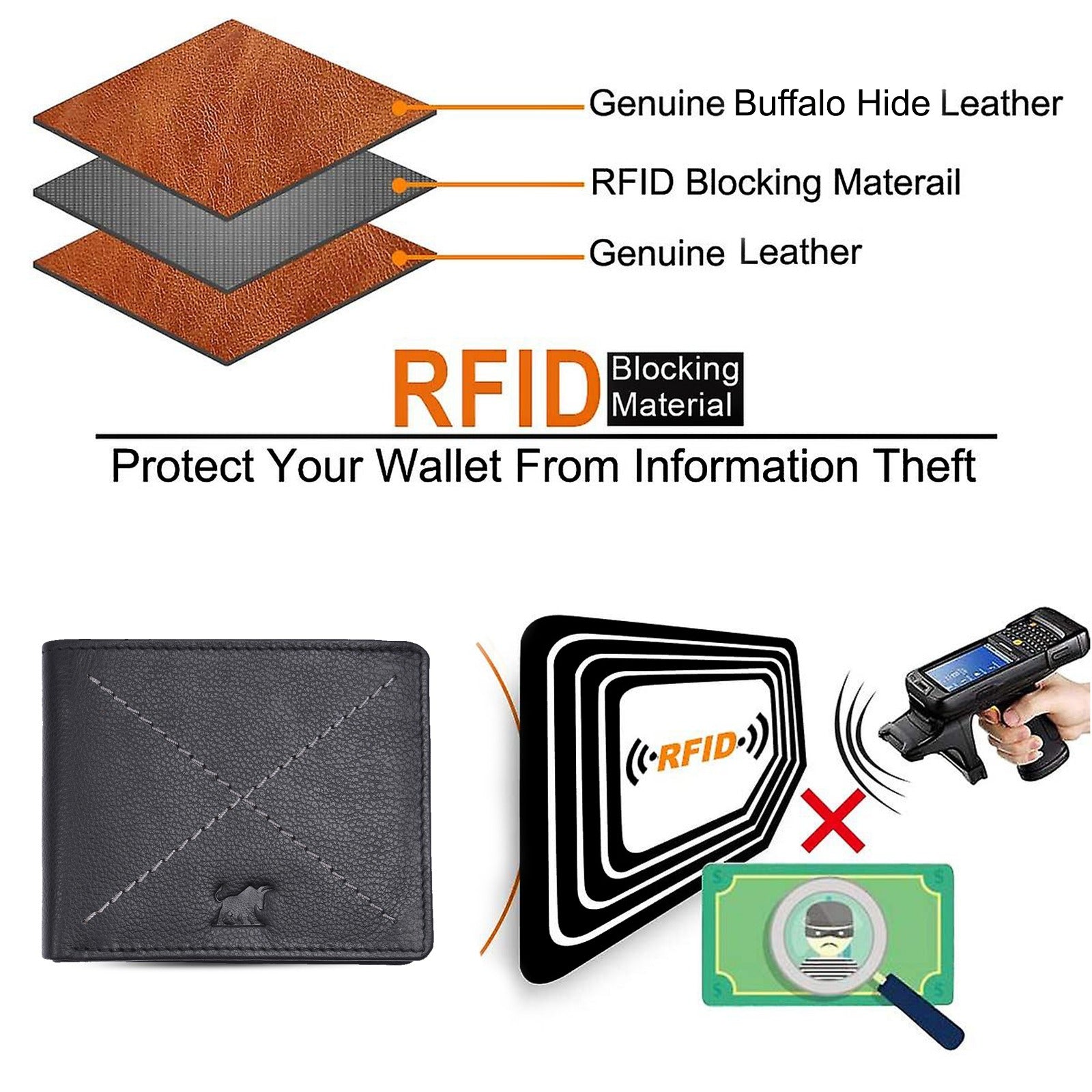 Men's Tan Brown Vintage Leather Slim Wallet | GM Leather(WN-116)