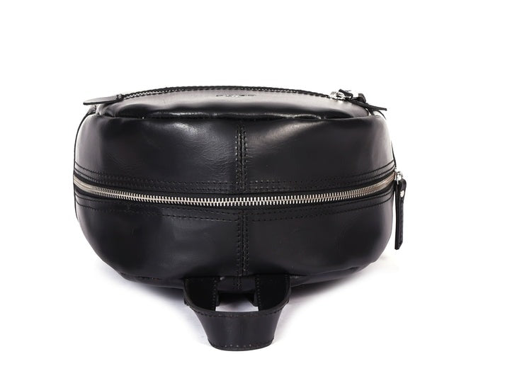 GM Leather Mini Backpack | Premium Full-Grain Leather, Black/Brown(1575)