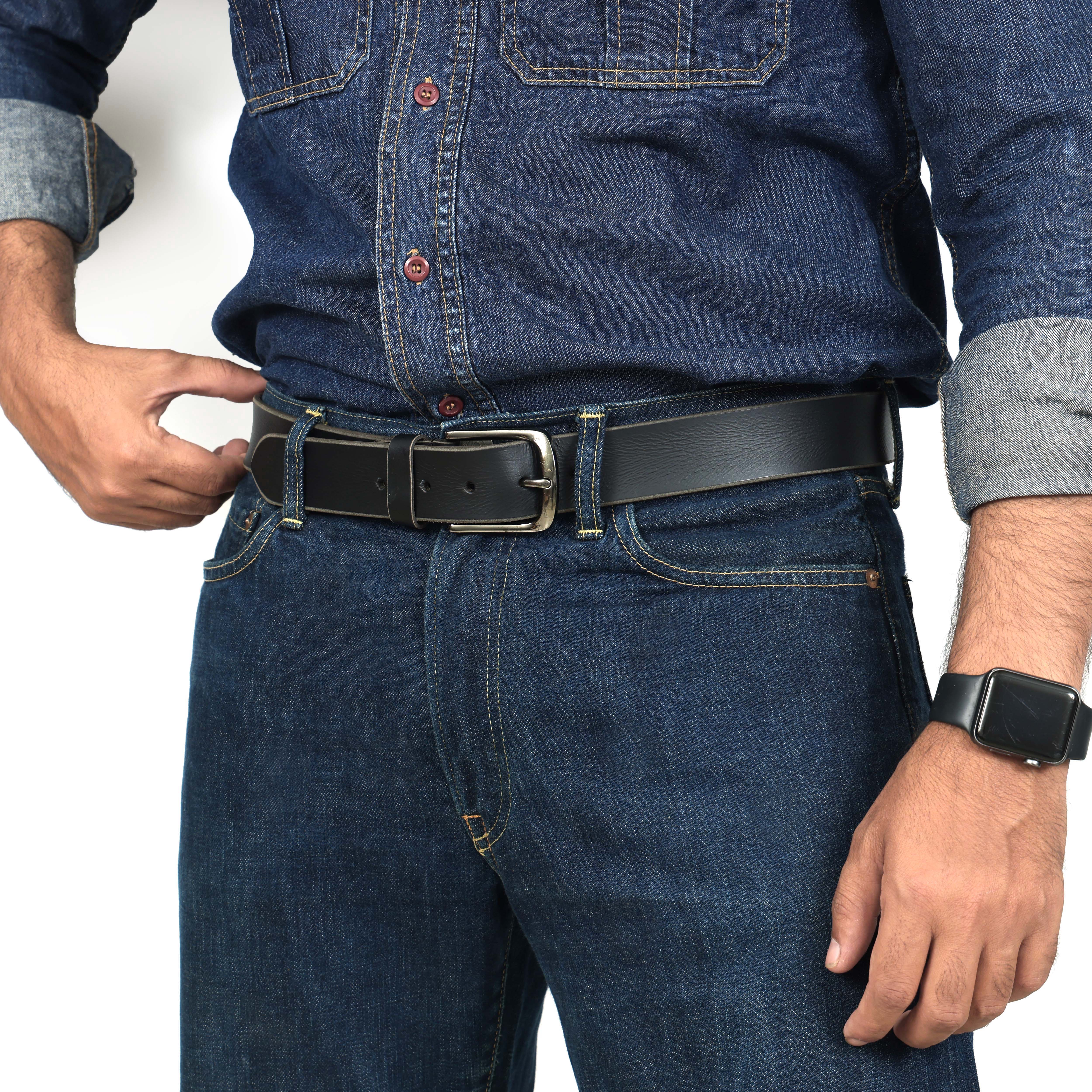 Aurelius Elite Black Leather Belt – Handcrafted Precision(40mm)