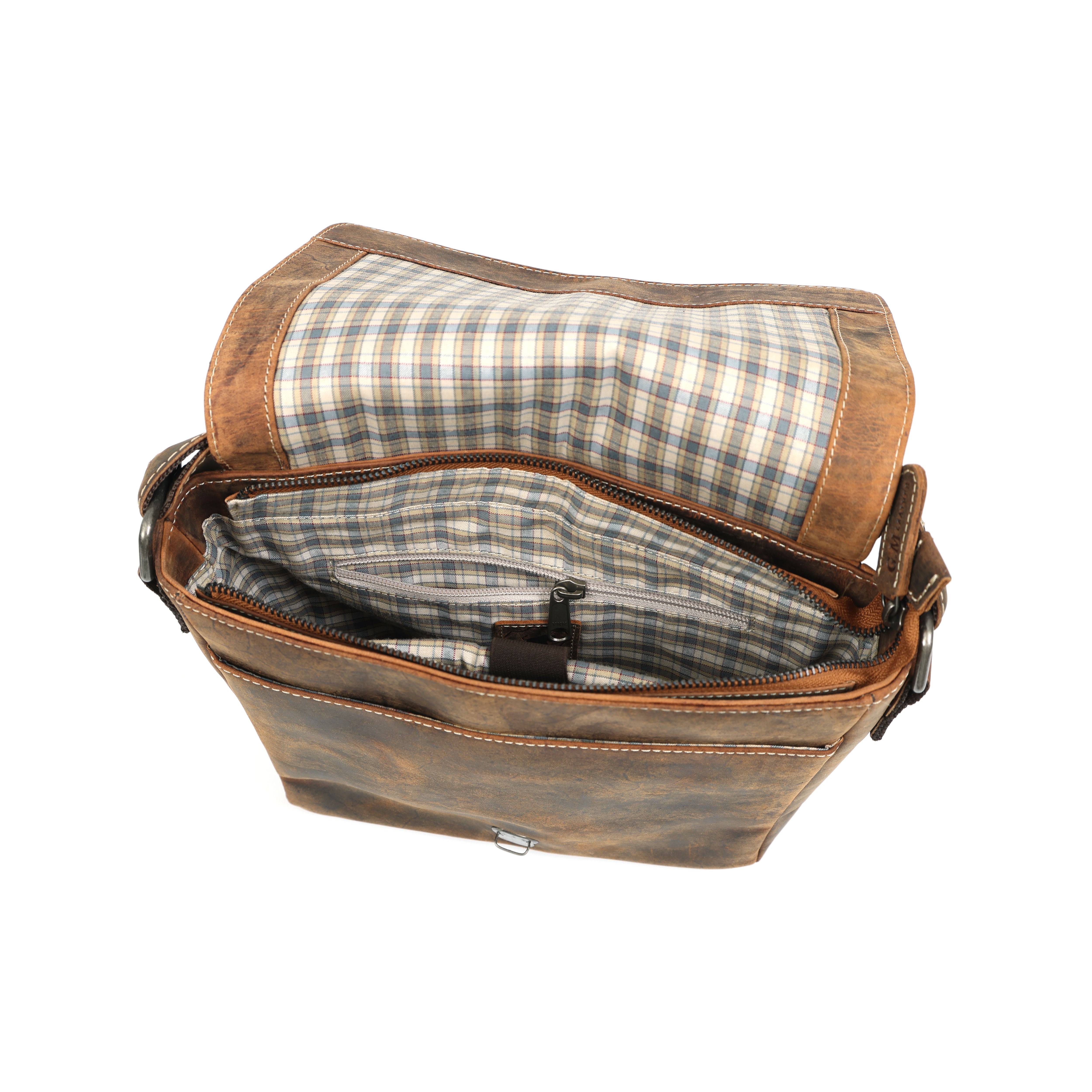 Leather Messenger Bag | Men's Distressed Satchel(el-gm-173)