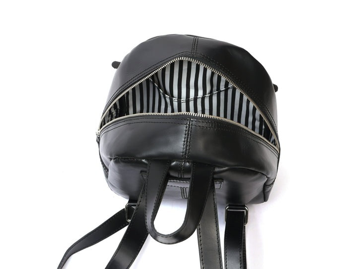 GM Leather Mini Backpack | Premium Full-Grain Leather, Black/Brown(1575)