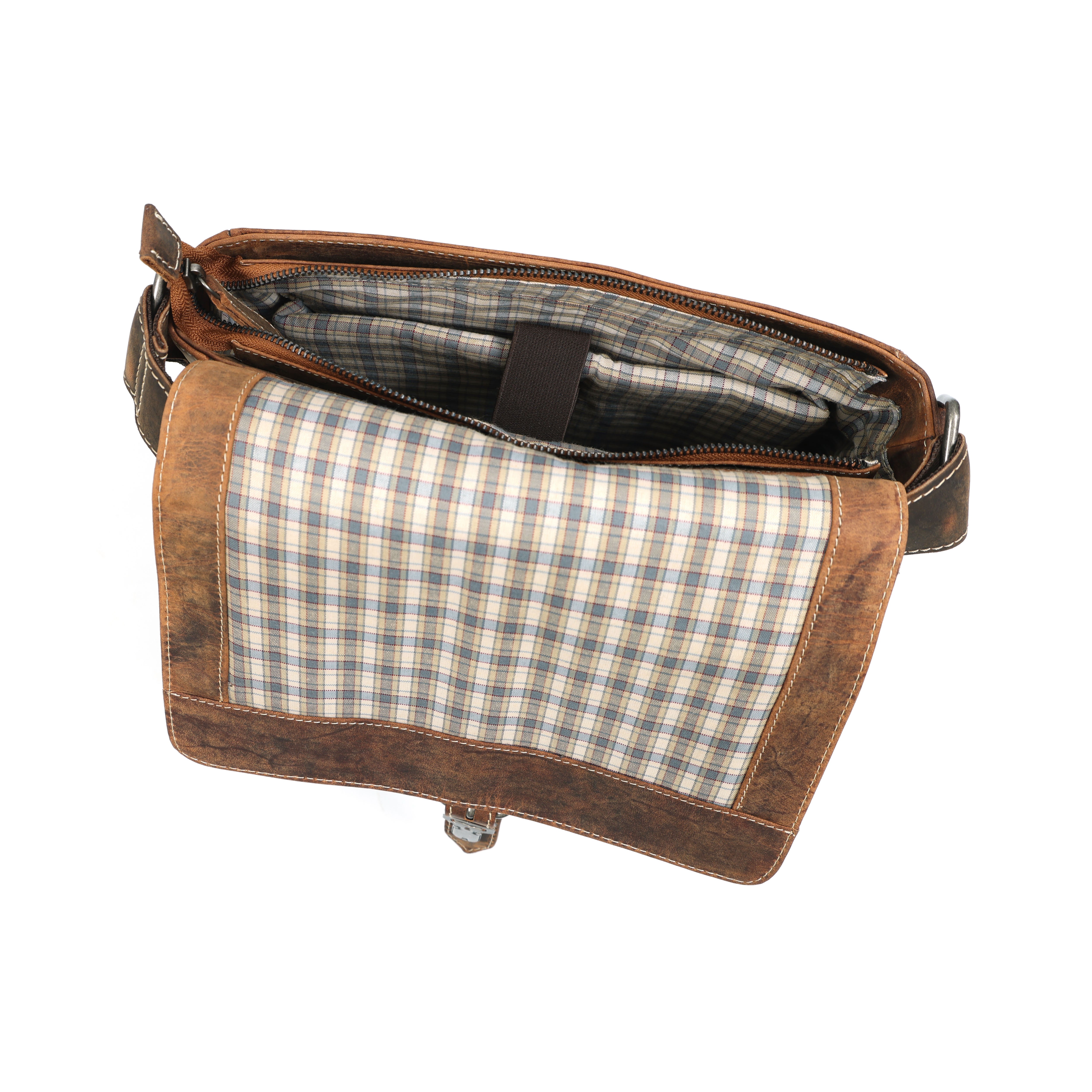 Leather Messenger Bag | Men's Distressed Satchel(el-gm-173)