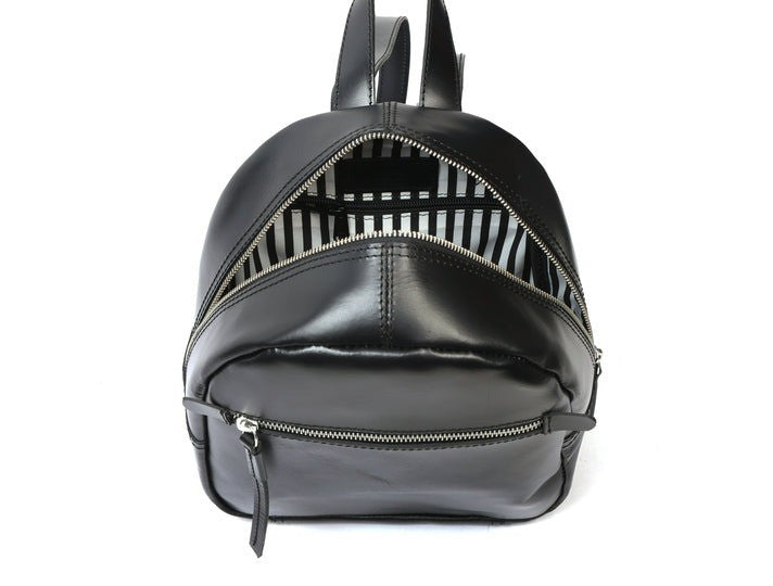 GM Leather Mini Backpack | Premium Full-Grain Leather, Black/Brown(1575)