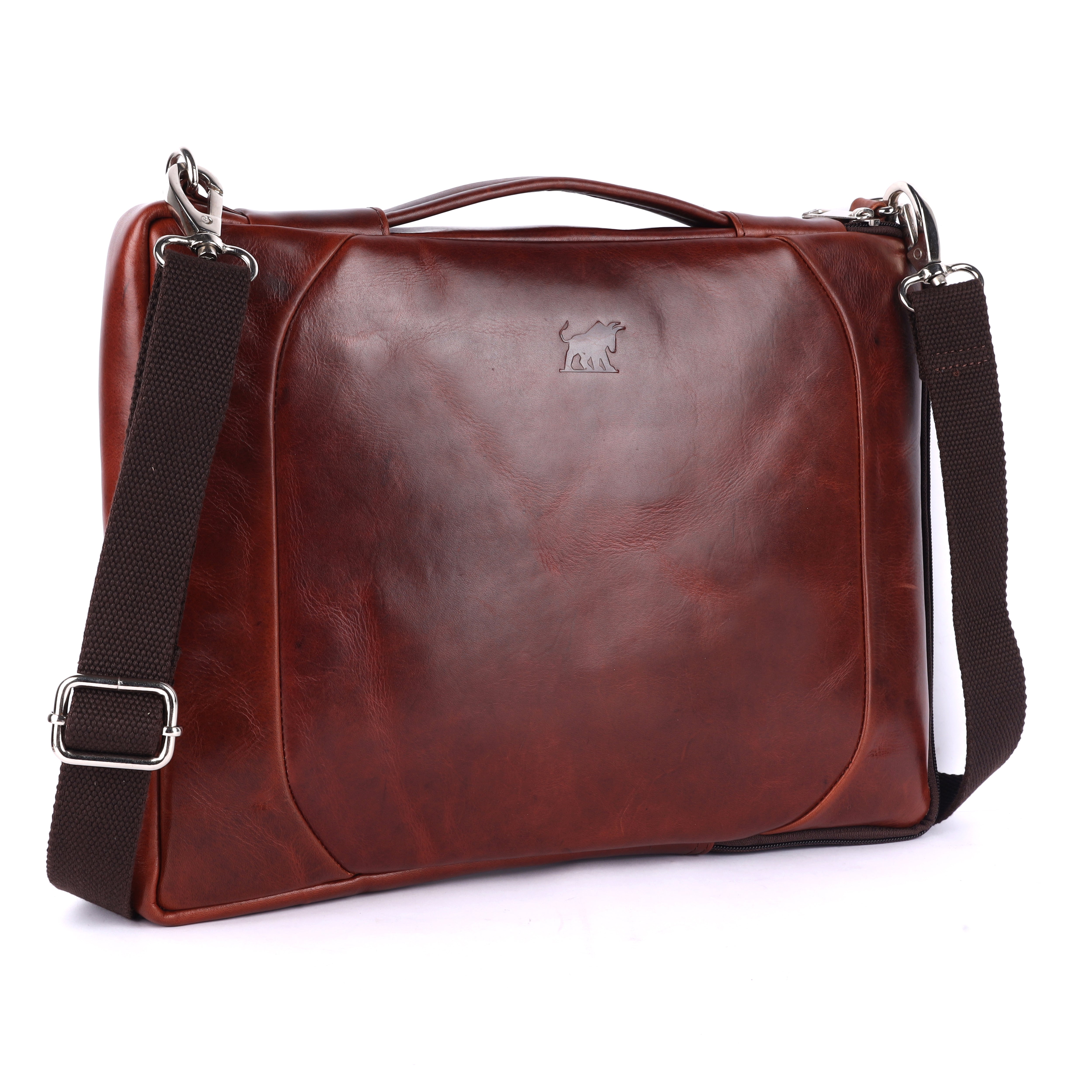 GM Leather Handcrafted Men’s Brown Messenger Bag – Auckland WN131