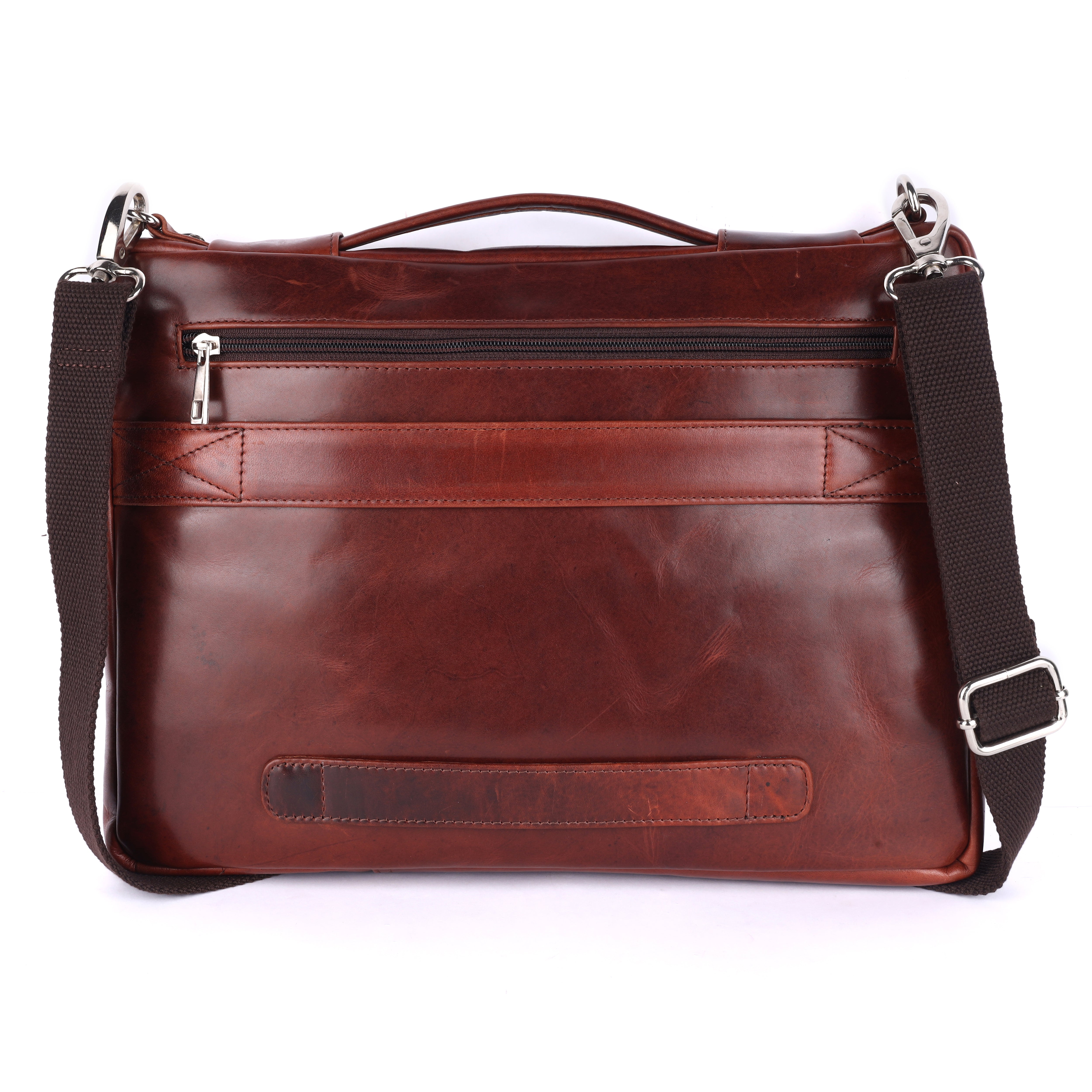 GM Leather Handcrafted Men’s Brown Messenger Bag – Auckland WN131