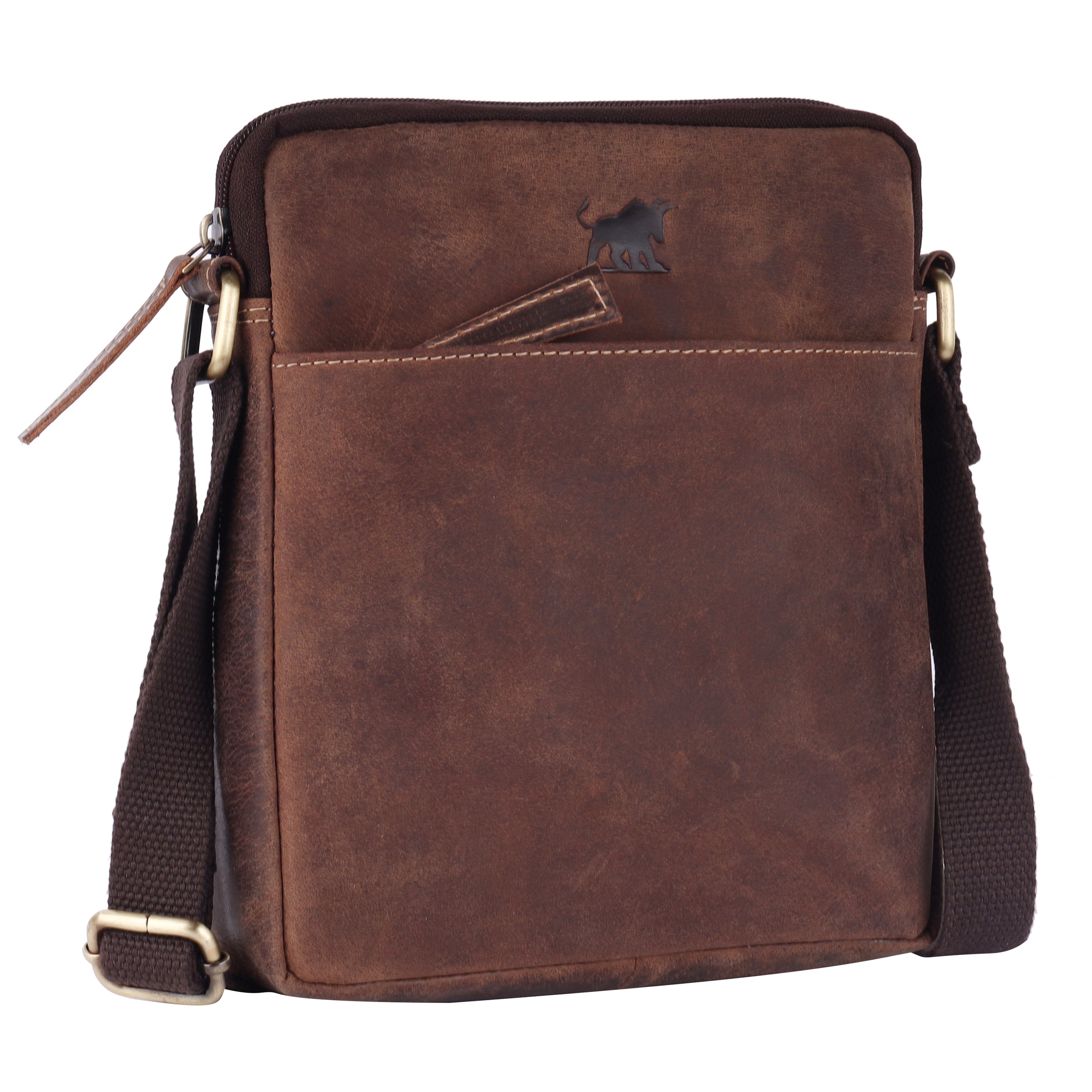 Men's Leather Crossbody Bag | Premium Full-Grain Pouch