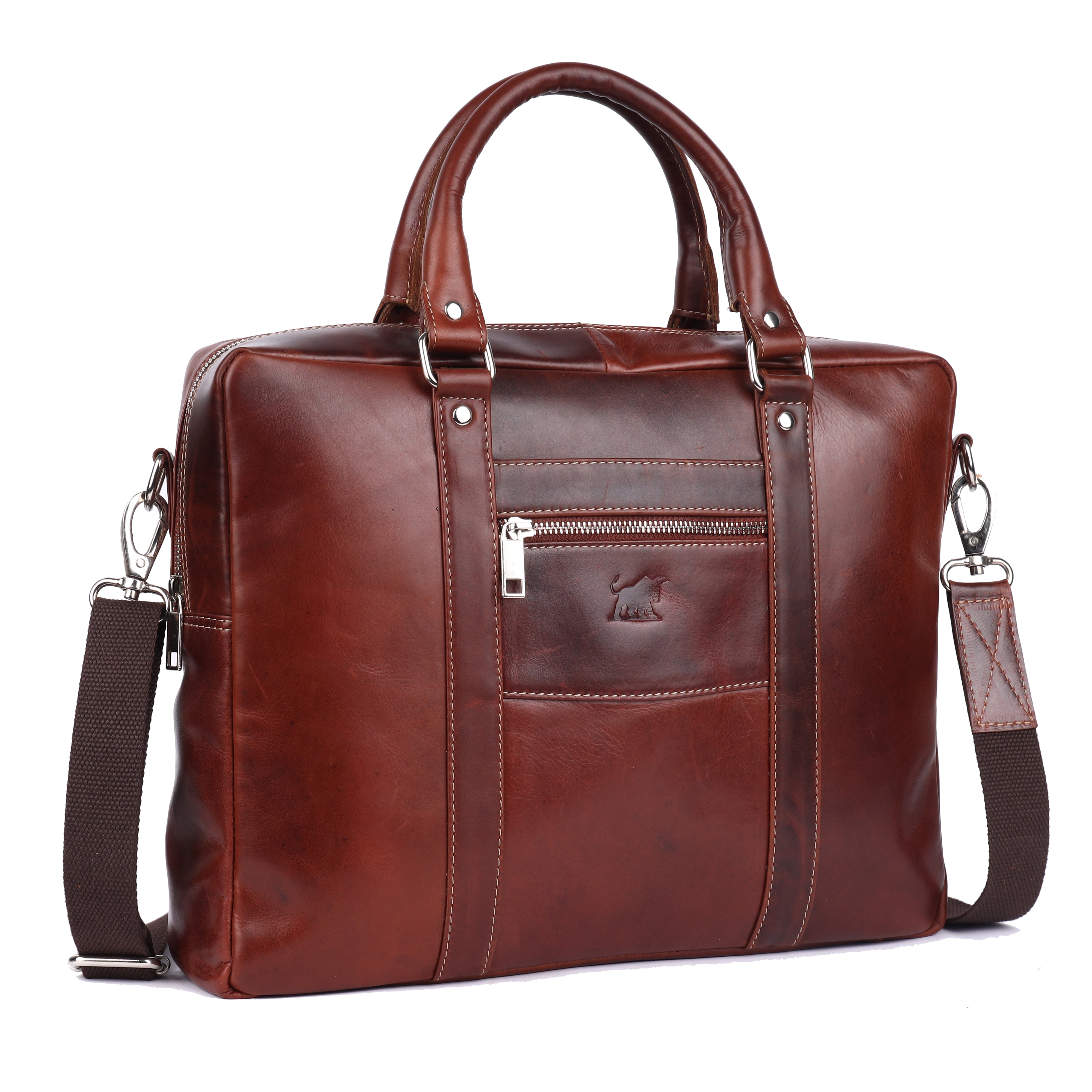 Premium Leather Briefcase | Brown Laptop Bag