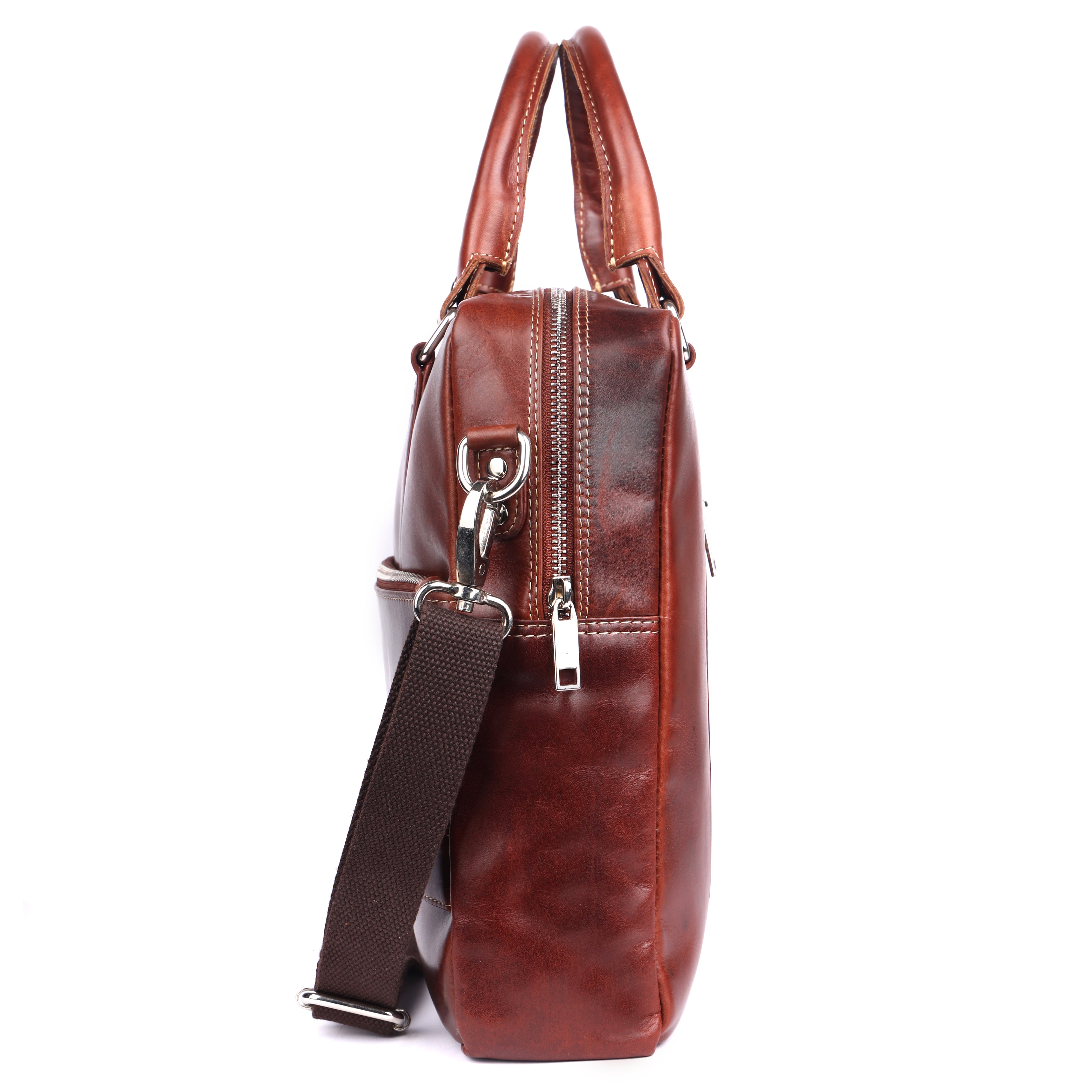 Premium Leather Briefcase | Brown Laptop Bag
