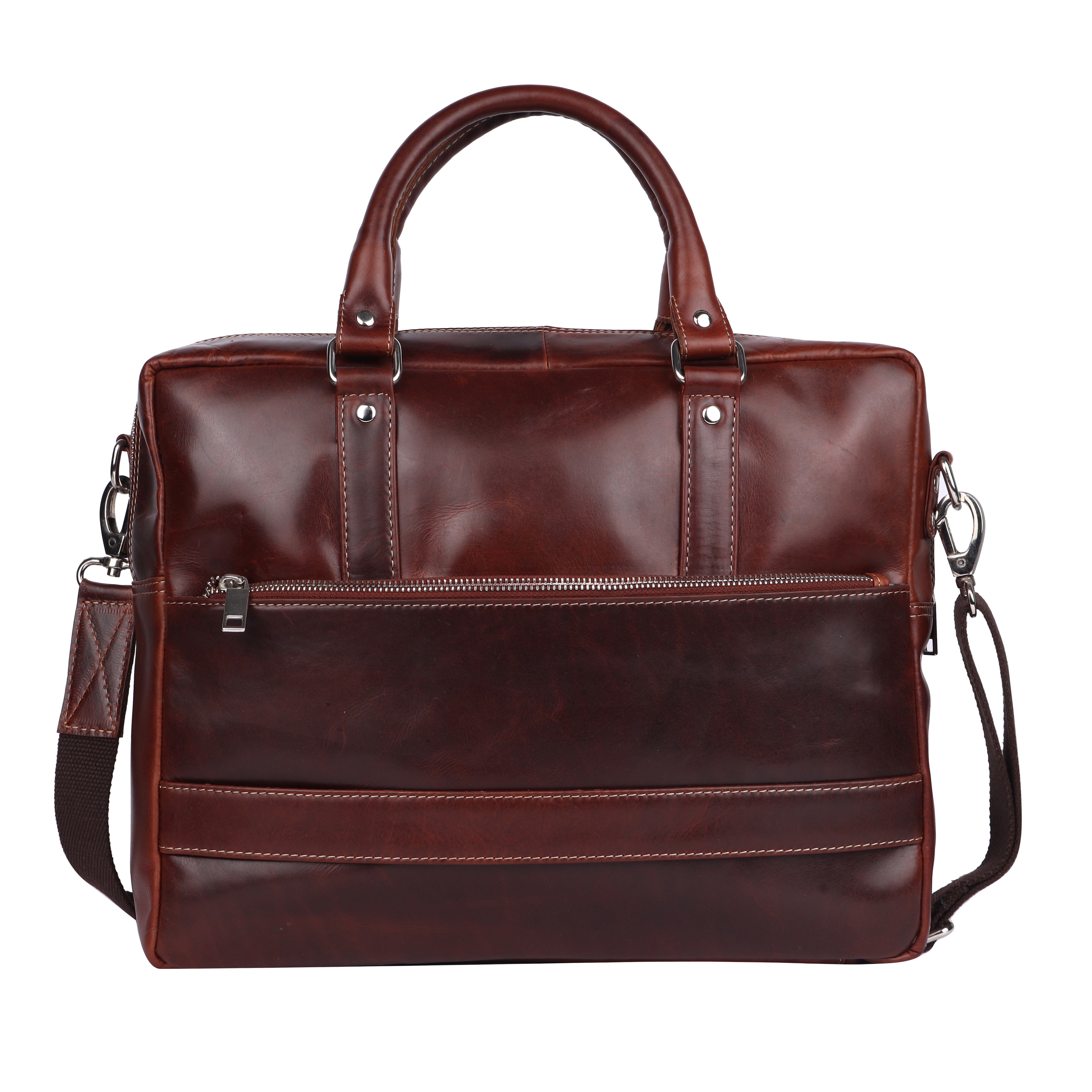Premium Leather Briefcase | Brown Laptop Bag