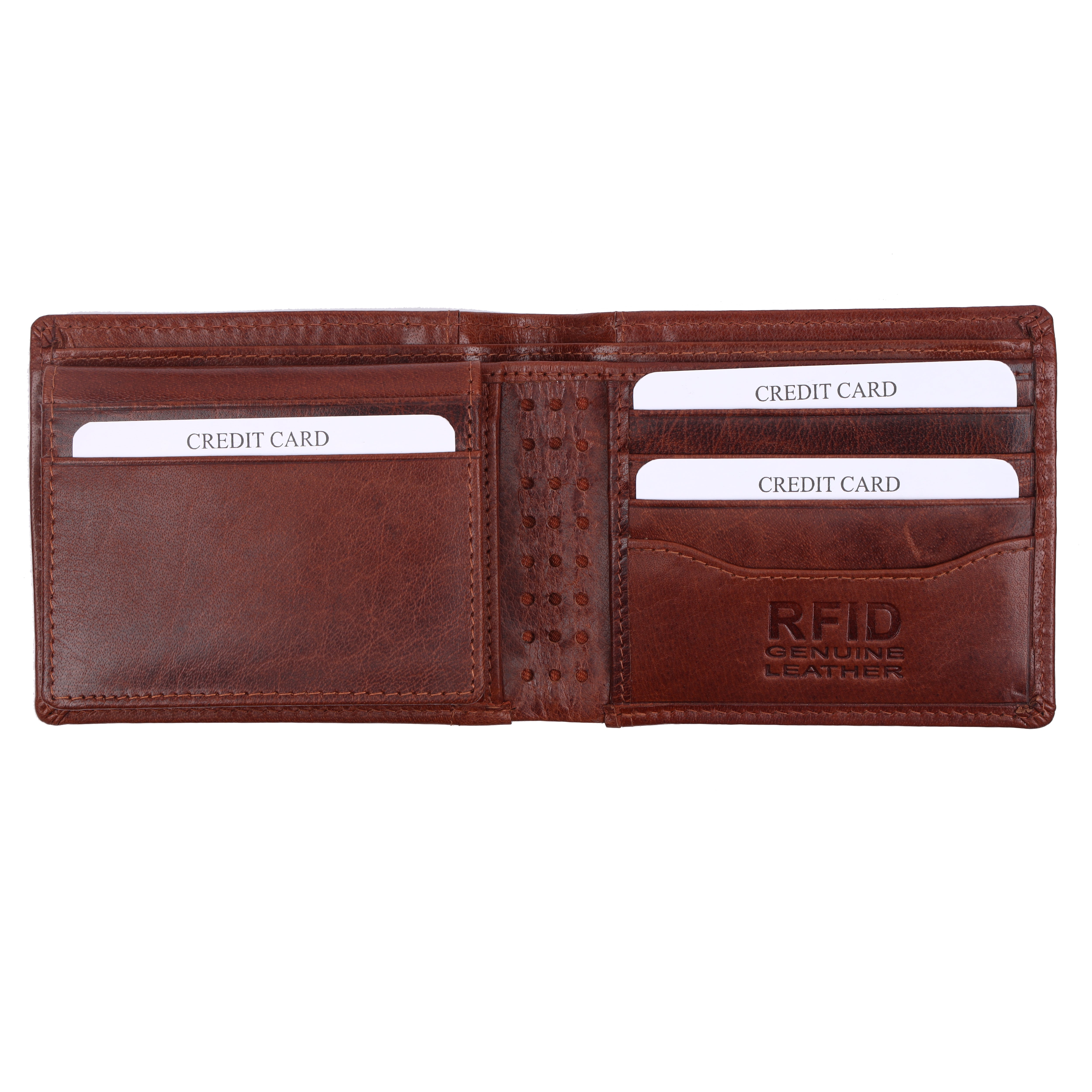 Men's Leather Bifold Wallet | Brown RFID Wallet with Detachable Card Holder