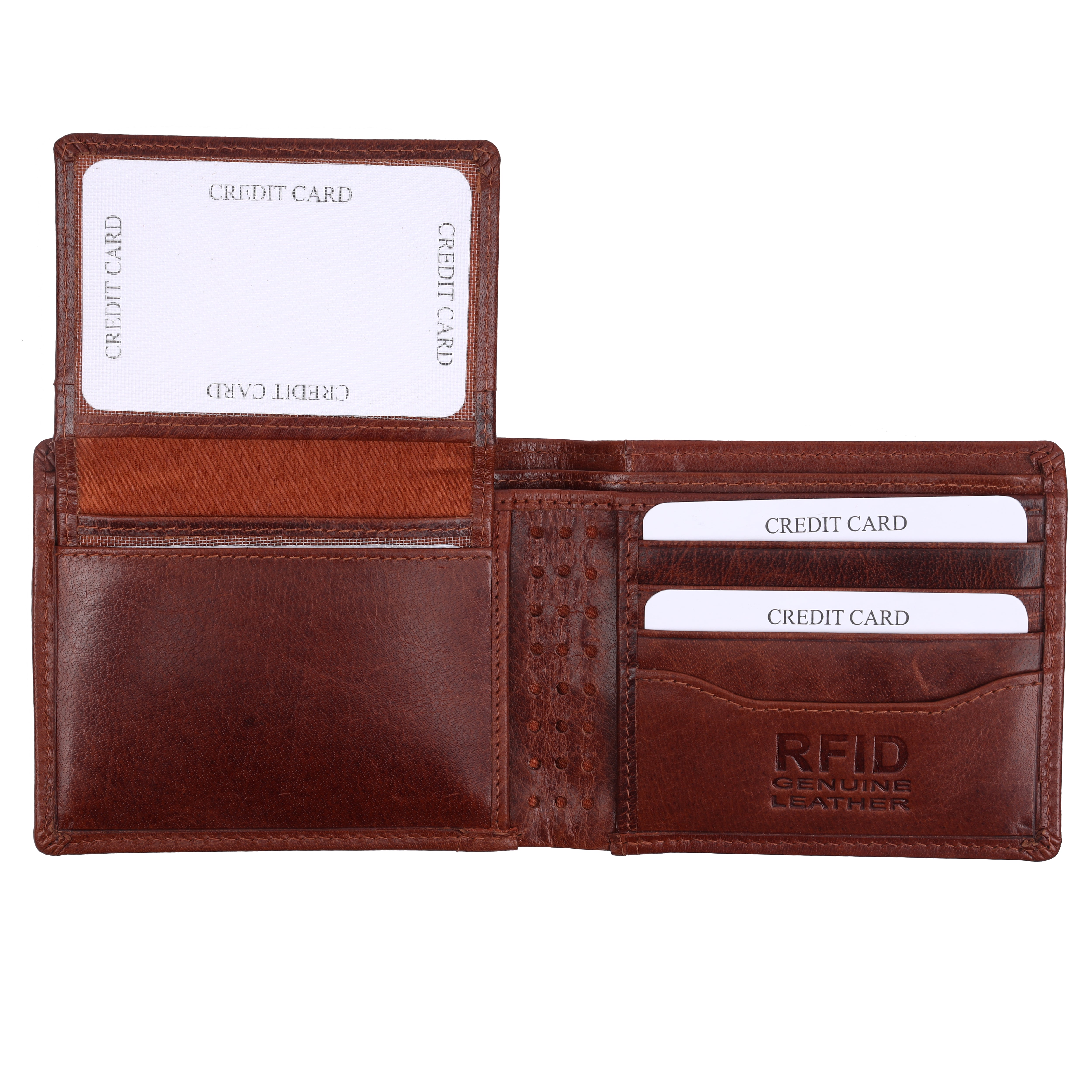 Men's Leather Bifold Wallet | Brown RFID Wallet with Detachable Card Holder