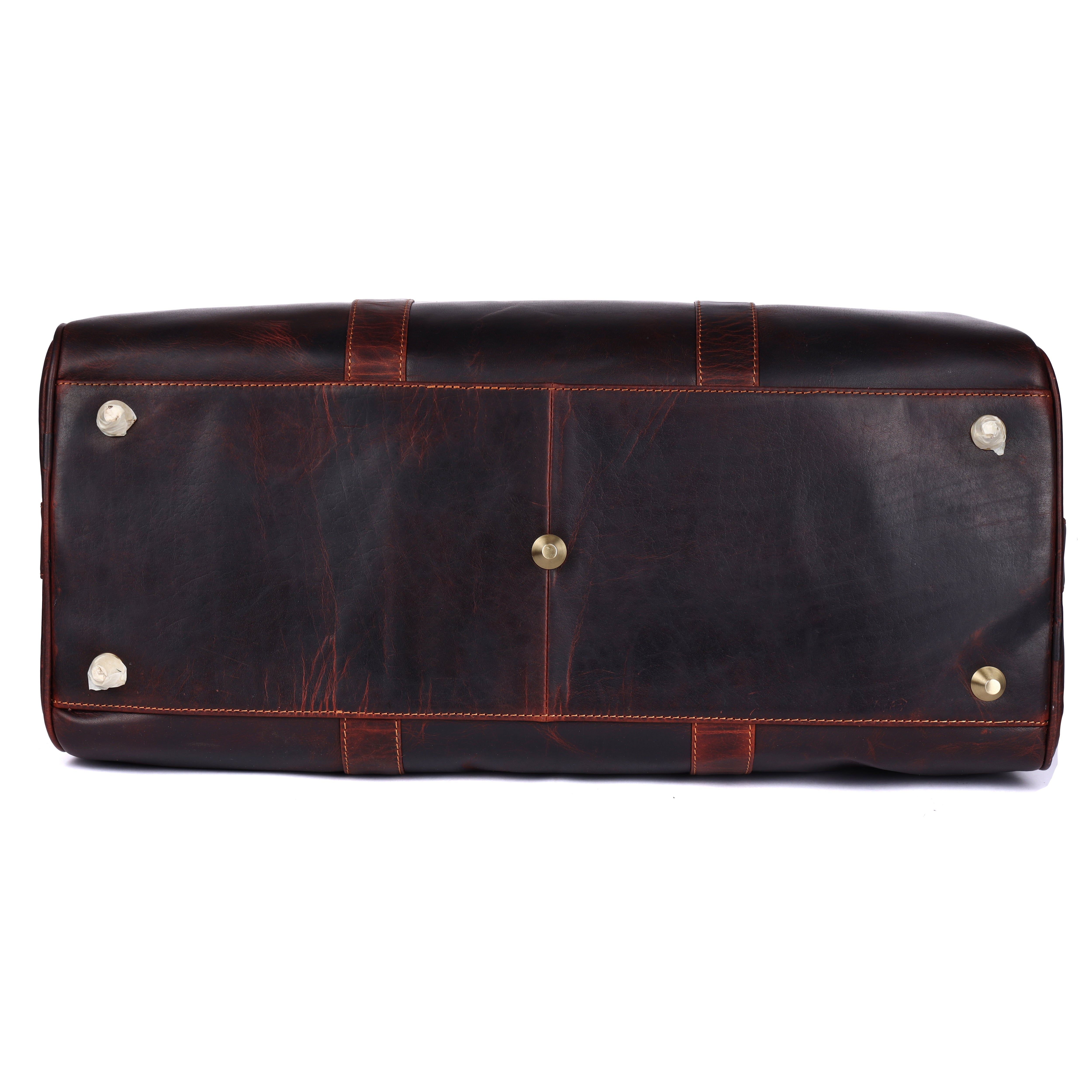 Dark Brown Leather Duffle Bag | Overnight Travel Holdall