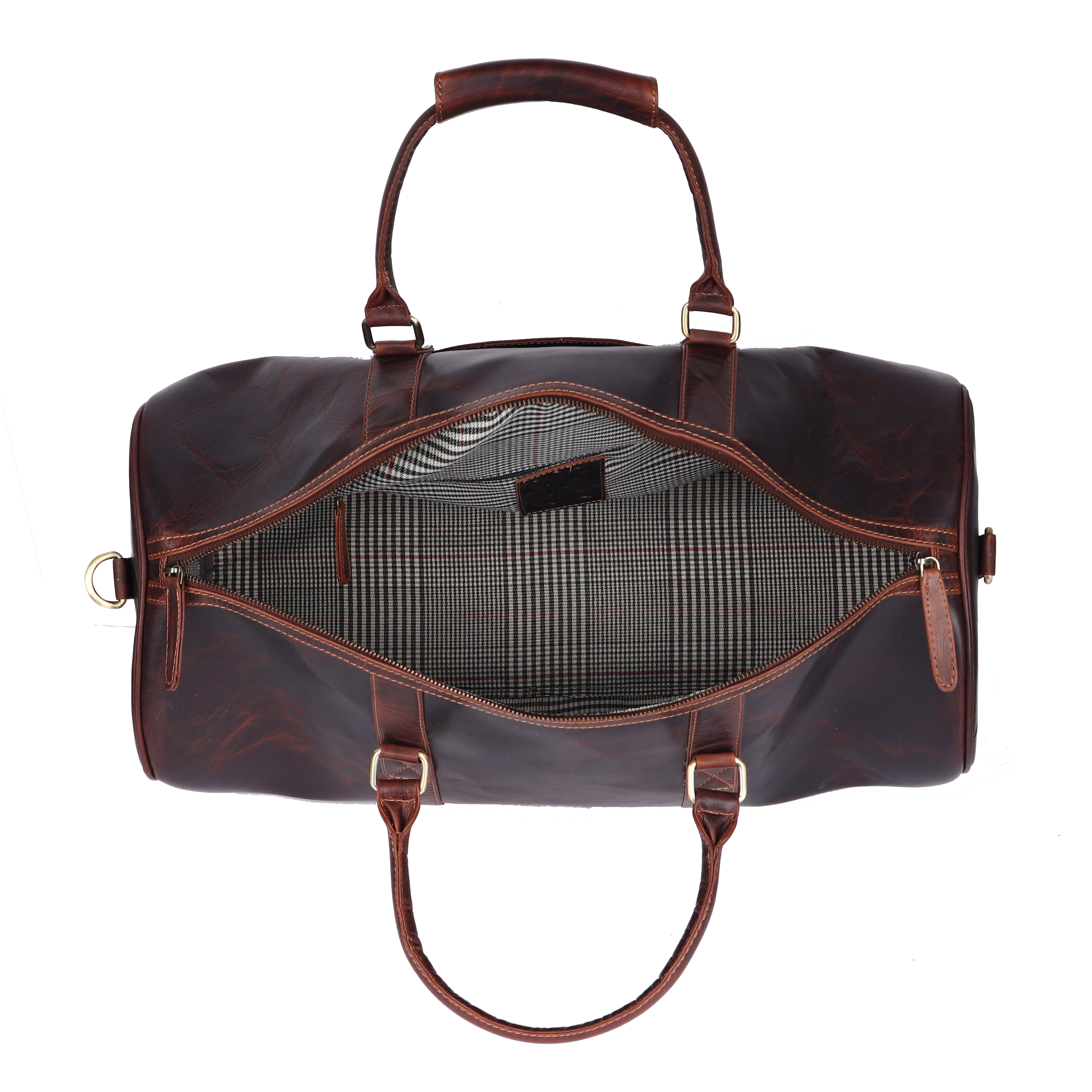 Dark Brown Leather Duffle Bag | Overnight Travel Holdall