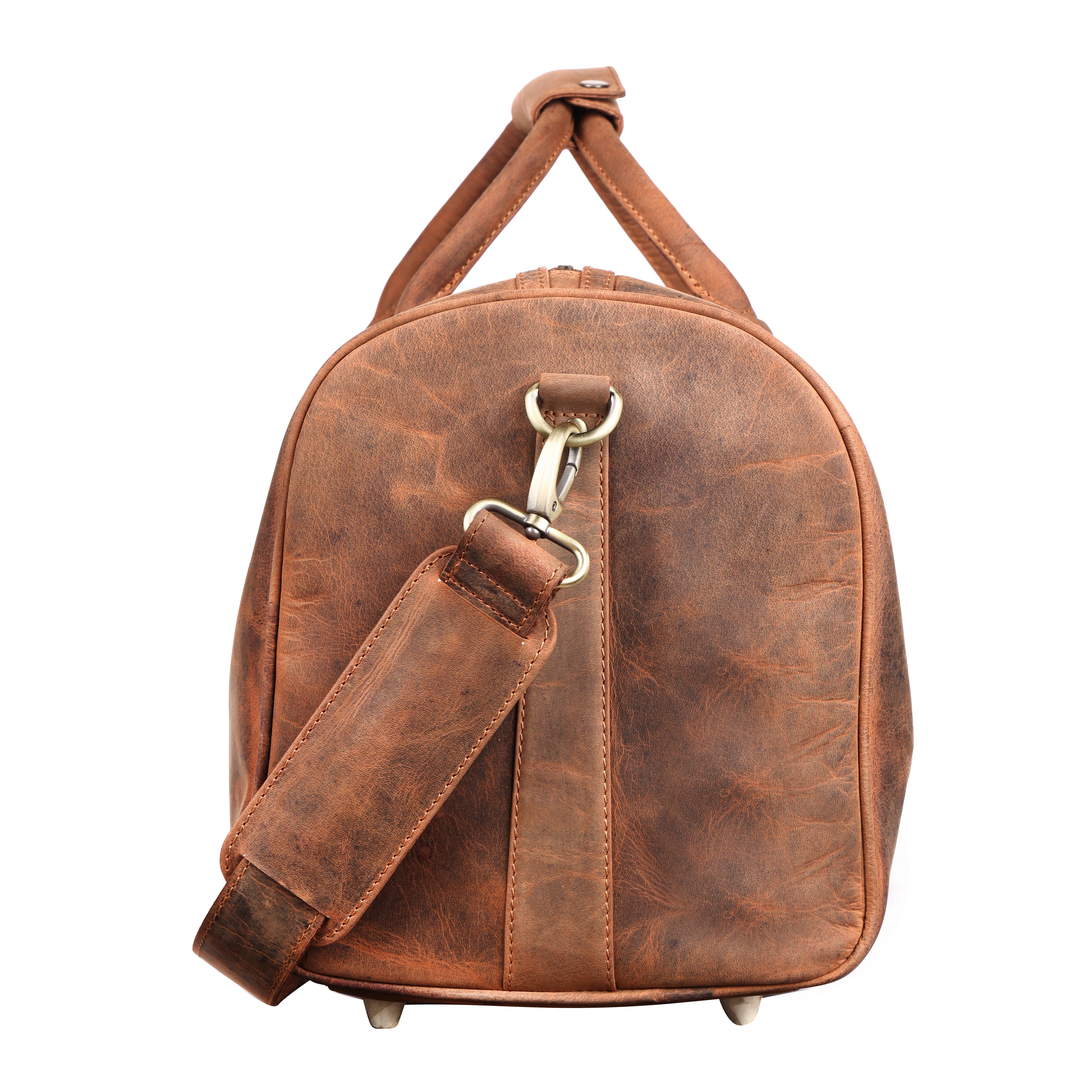 Men's Tan Hunter Leather Duffle Bag | Overnight Travel Holdall